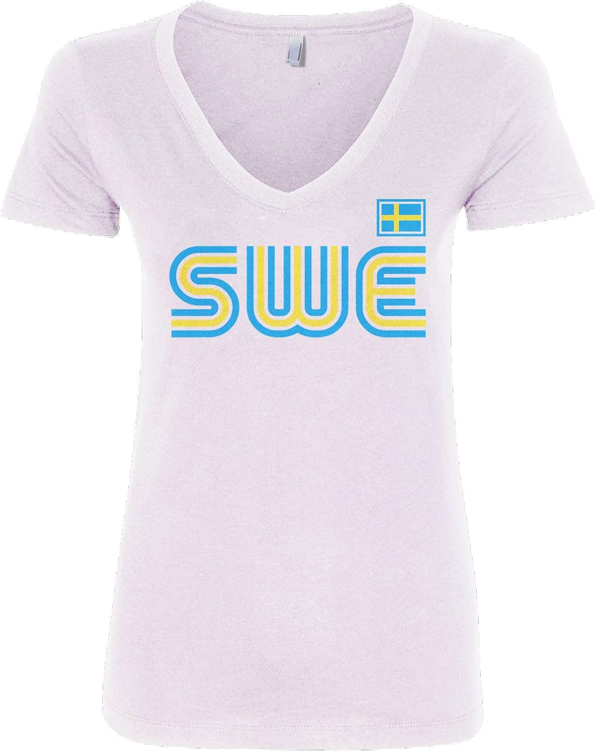 Threadrock Women's Sweden Athletic Retro Series V-Neck T-Shirt