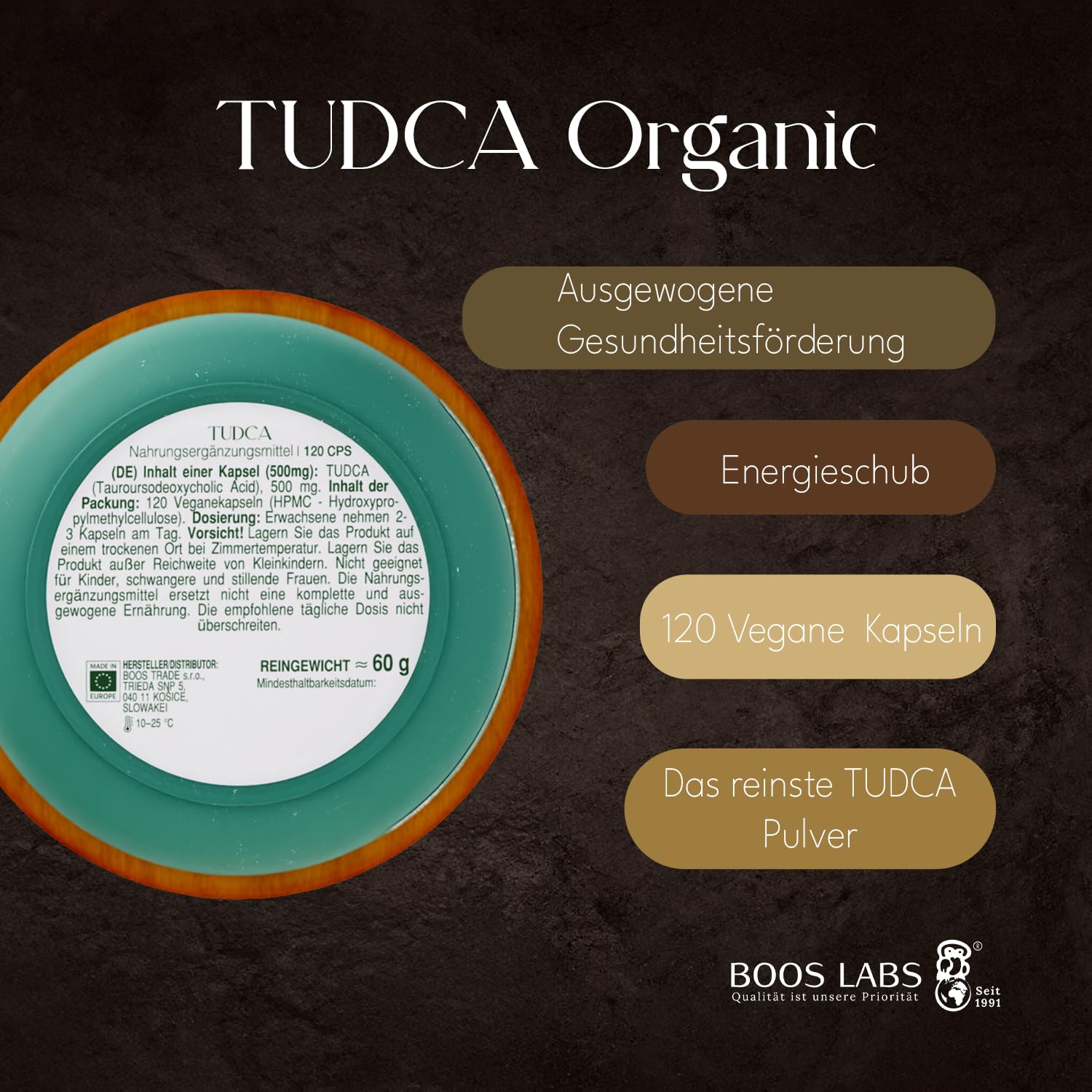 das stärkste Tudca I Tauroursodeoxycholic Acid I 1500 mg pro Portion I 120 vegane Kapseln I 3Kps pro Tag I Tudca Kapseln Hochdosiert, Nahrungsergänzungsmittel für Leber