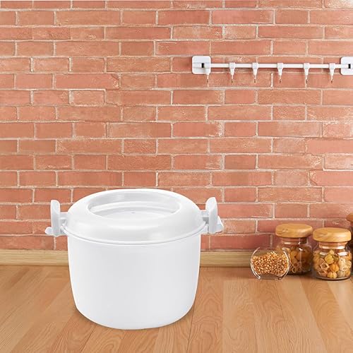 Miniatura 5 de Hemoton Arroz para microondas 2 recipientes redondos de alimentos para microondas para microondas, para arroz, pasta, arroz para arroz y pasta de