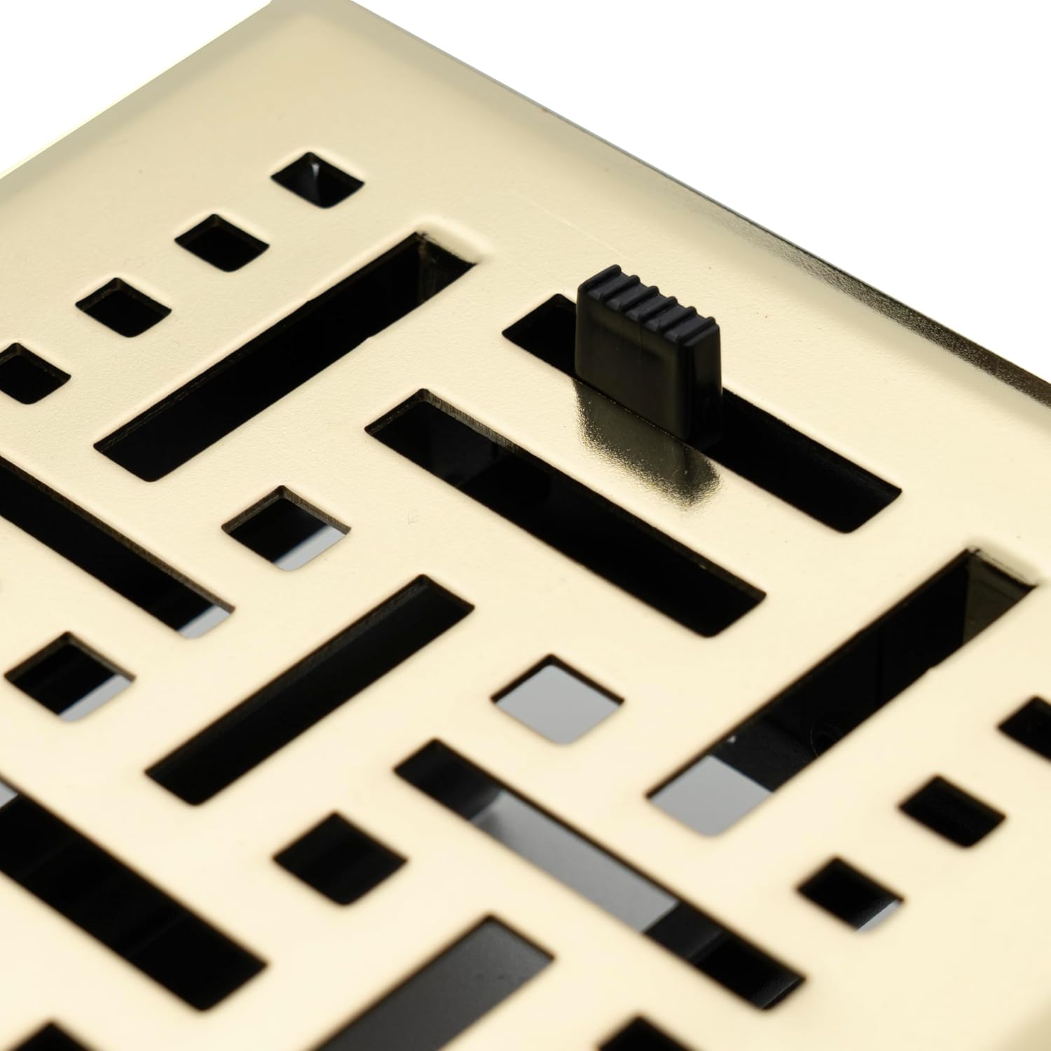 [8 Pack] Fits 4x10 and 10x4 Duct Opening | Decorative Floor Register with BasketWeave Design by Handua | Heavy Duty Walkable Design | Damper |Floor Vent | Easy Adjust Air Supply Lever | Polished Brass