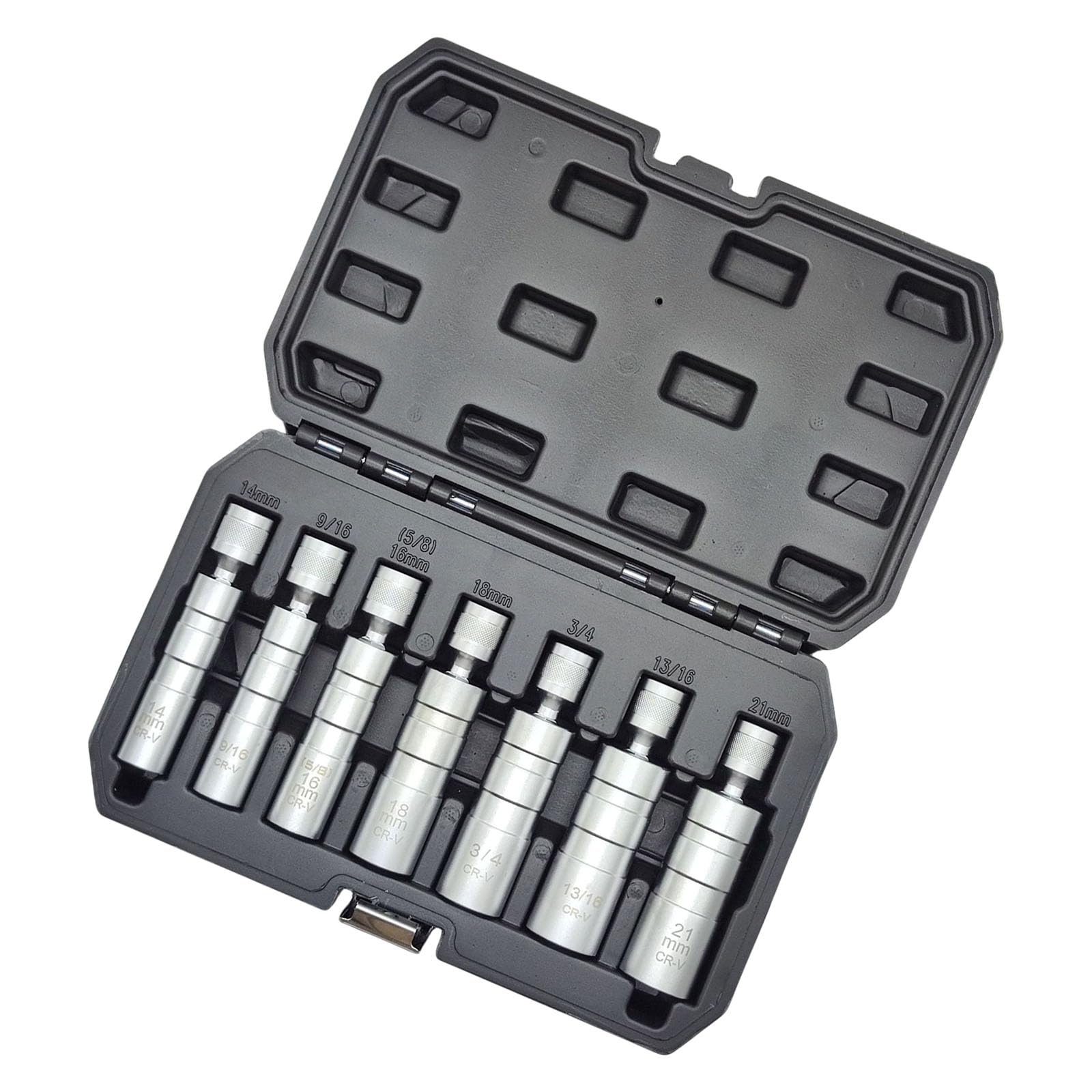 Magnetischer Zündkerzen Steckschlüsselsatz, 3/8-Zoll Antrieb, universelles Gelenkdesign, 14 mm, 16 mm, 18 mm, 21 mm, für die Wartung von Kfz Zündkerzen