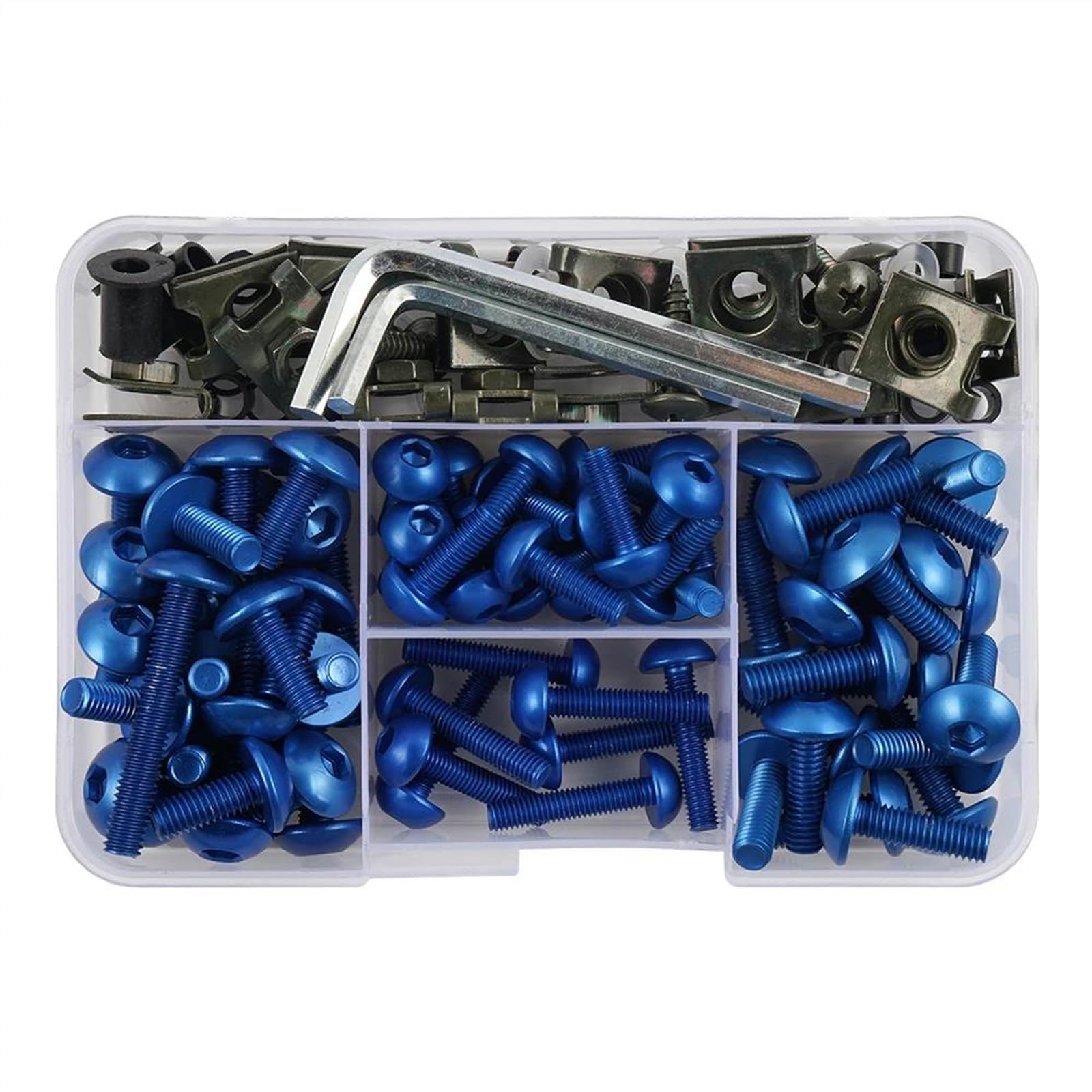 155PCS Moto CNC Carena Bulloni Kit Viti Per Tenere 700 T700 XTZ YZF XJR FJR 1300 MT09 MT07 XJ6 TMax FZ8 R3 R1 Lega CNC(Blu)