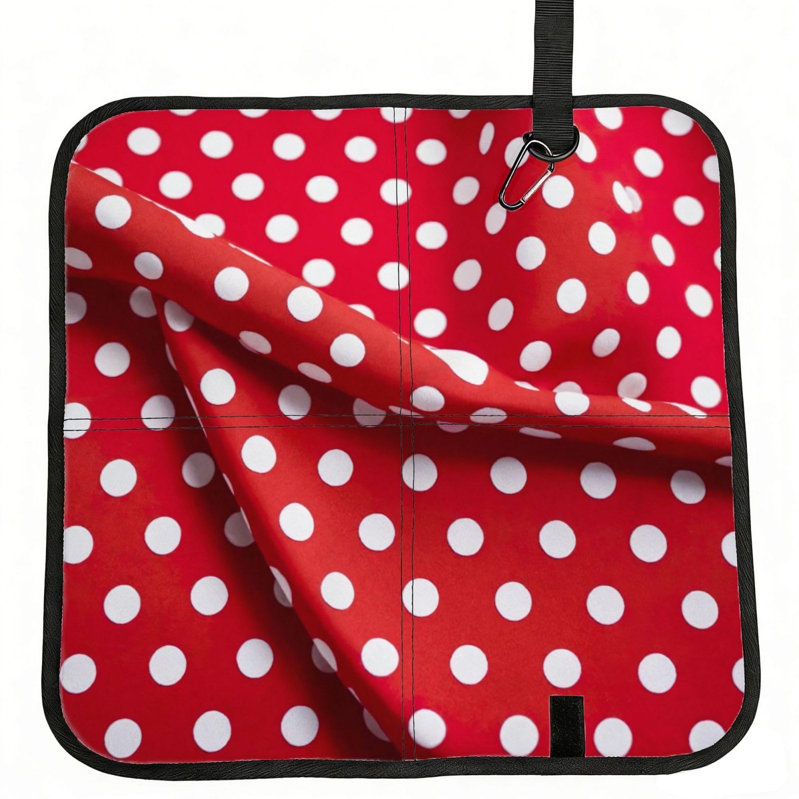 PPHGUT Red White Polka Dot Print Foldable Seat Cushion Waterproof Portable Chair Pad Travel Outdoor Picnic Camping