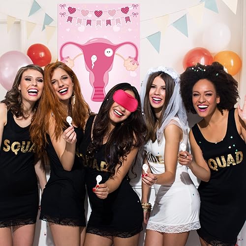 Miniatura 6 de 68 piezas Aim for The Egg Fun Party Game Baby Shower Party Favor Cartel grande con vendas y calcomanías elegantes para juegos de baby shower