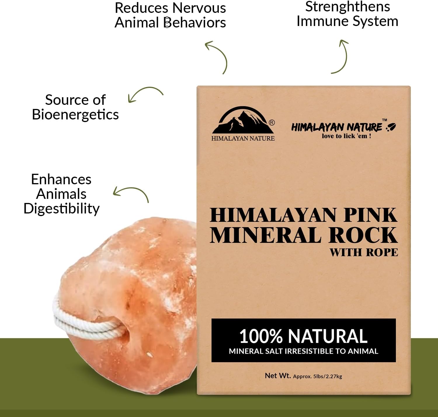 Salt Lick for All Animals – 100% Natural Pure Salt Rock for Horses, Rabbits, Cattle and Livestock – Long Lasting | Pack of 2