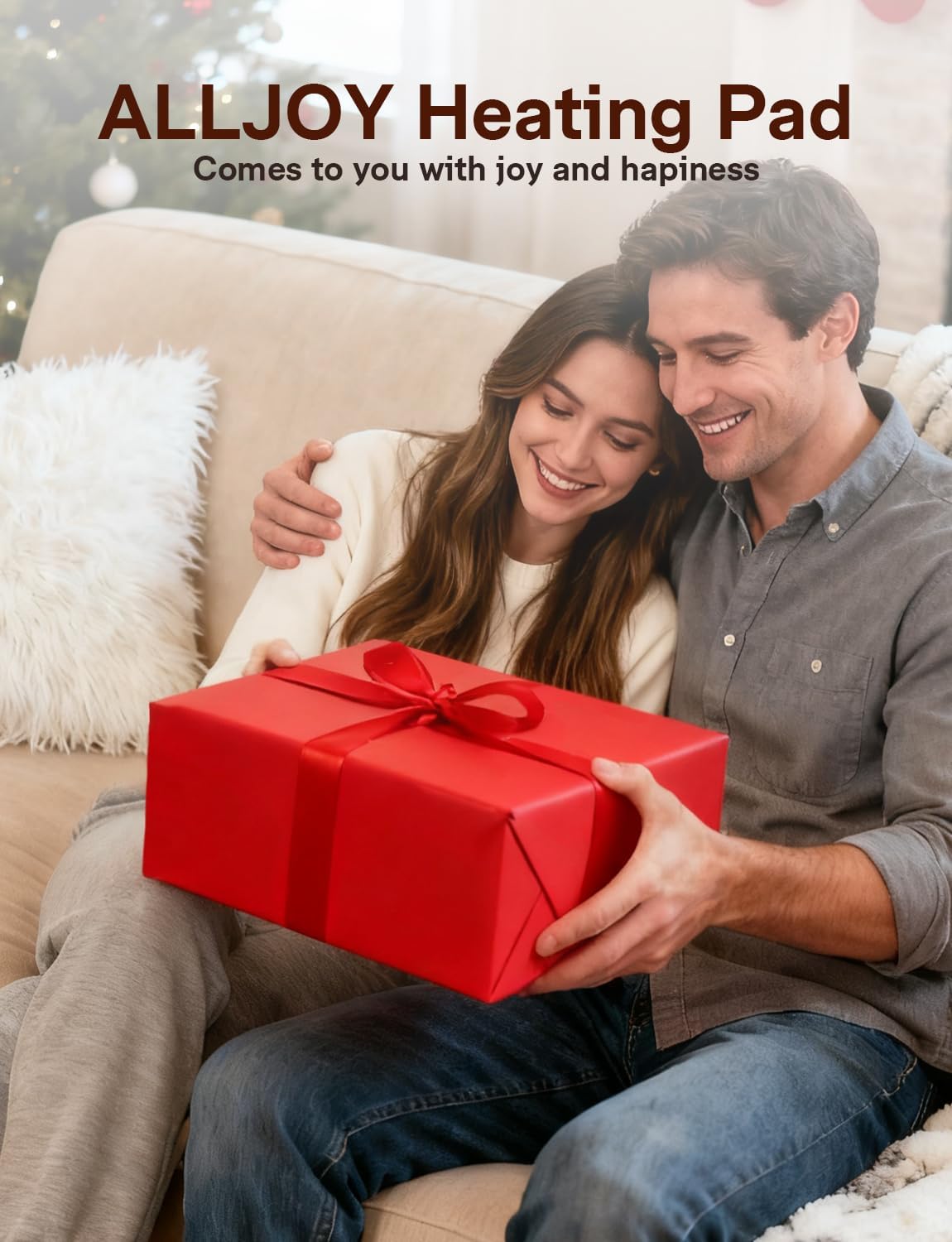 ALLJOY Heating Pad for Back Pain Relief, 12"x44" Large Heating Pad for Period Cramp, Electric Heating Pads Wrap for Lower Back Neck Shoulders Back Warmer with 10 Heat Levels & 4 Timers Auto Off - Image 8