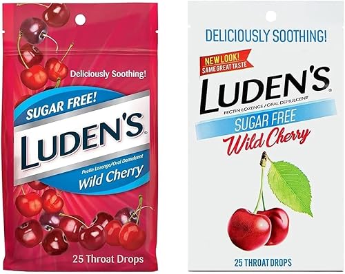Miniatura 2 de Luden's Gotas de garganta de cereza silvestre sin azúcar, alivio del dolor de garganta, 25 unidades (paquete de 6)