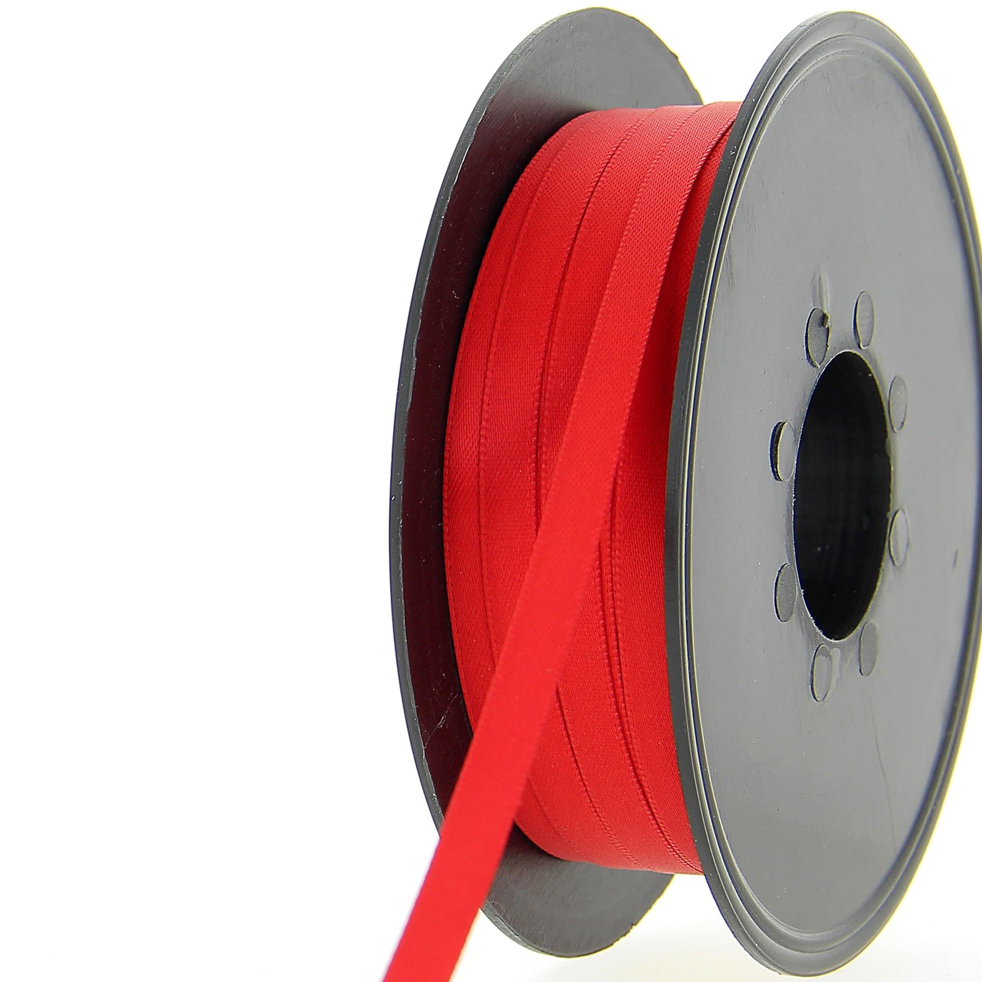 Doppelseitiges Satinband aus 100% Polyester für Hochzeiten, Geschenkverpackungen, Blumenarrangements, Kunsthandwerk, Kuchen, Schleifen, Verzierungen, 6 mm x 50 m, Rot