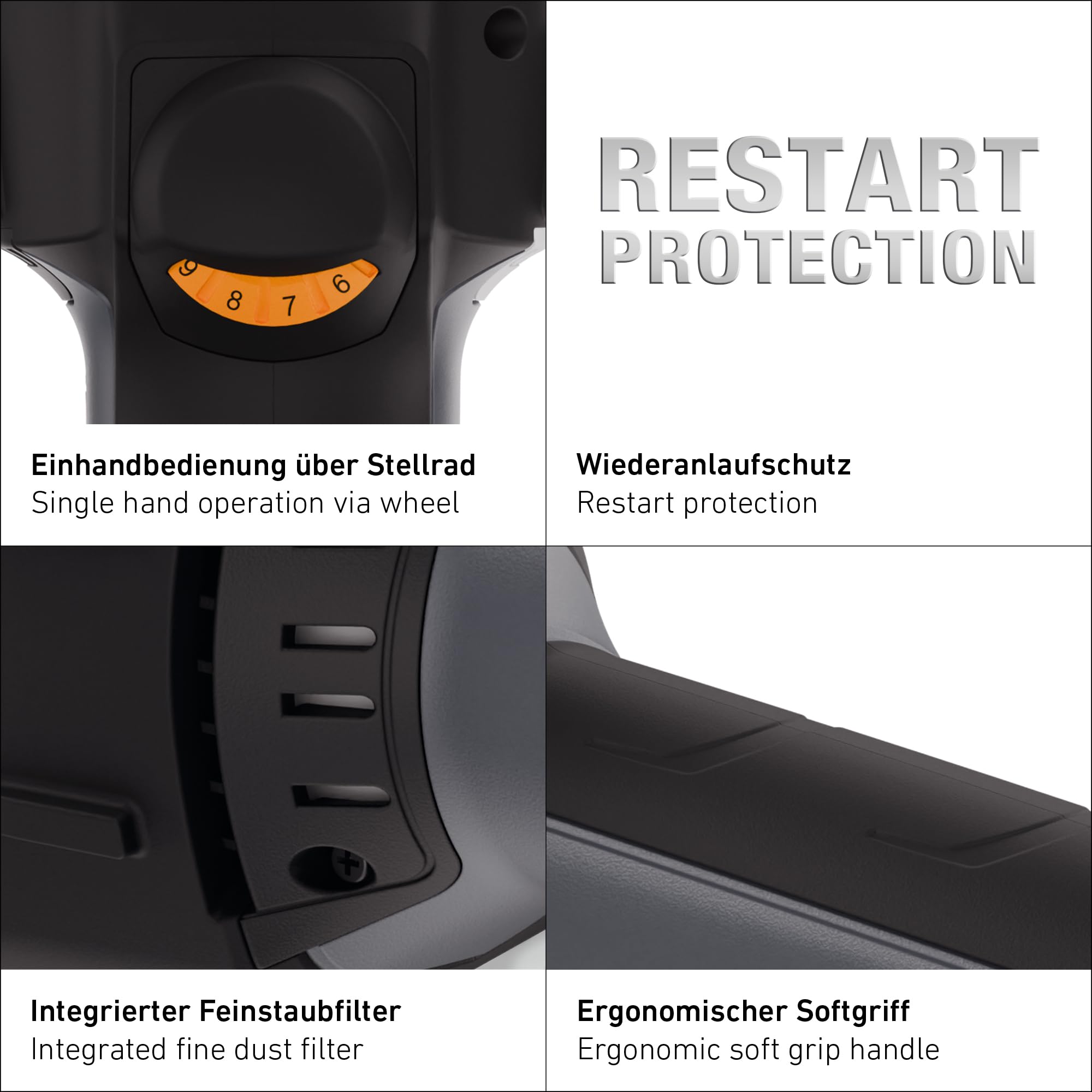 Steinel Heißluftpistole HM 2600 E im Koffer, 2300 W Stab-Heißluftgebläse, Temperatur 50°-620°C, Heißluftfön, bürstenloser Motor