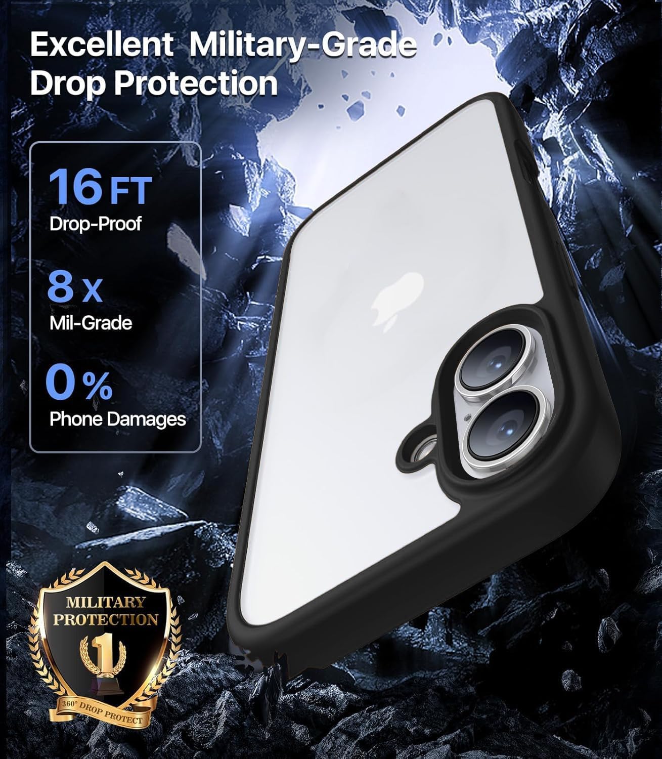 EGOTUDE for iPhone 17 Case, Polycarbonate Hard Back Cover, Anti-Yellowing Clear Transparent — Amazon image 3