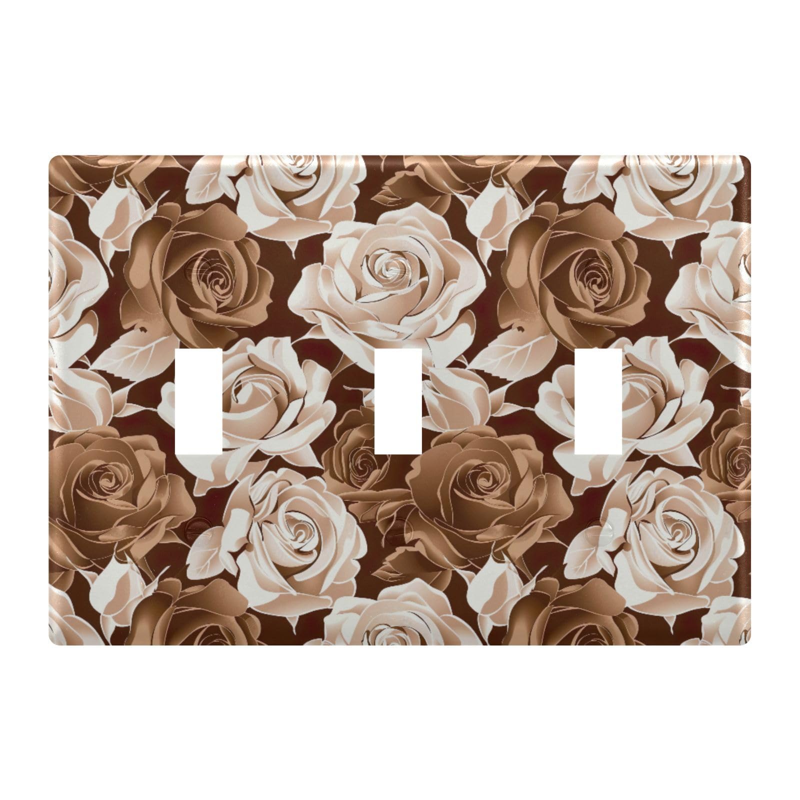 Light Switch Cover Rose Flower Wall Plates for Electrical Outlets 3 Gang 202a8810