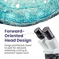 Vista 4 de AmScope Microscopio estéreo inalámbrico de dos luces LED 20x-40x