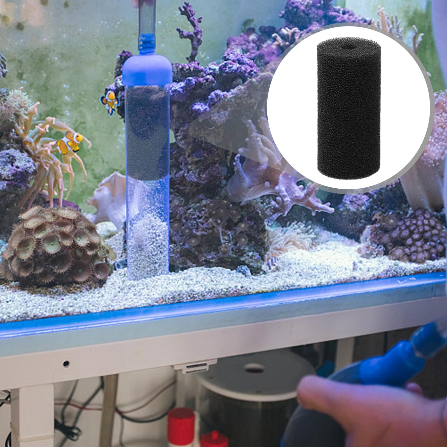 Spugne filtranti nere cotone per acquario pesci