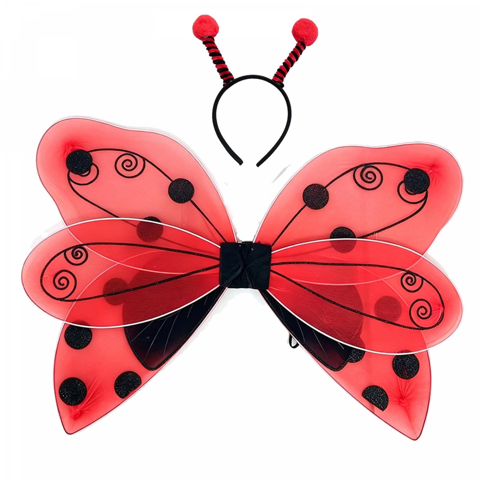 Barbotimer Women Girls Halloween Ladybug Bee Costume Wings and Headband Set