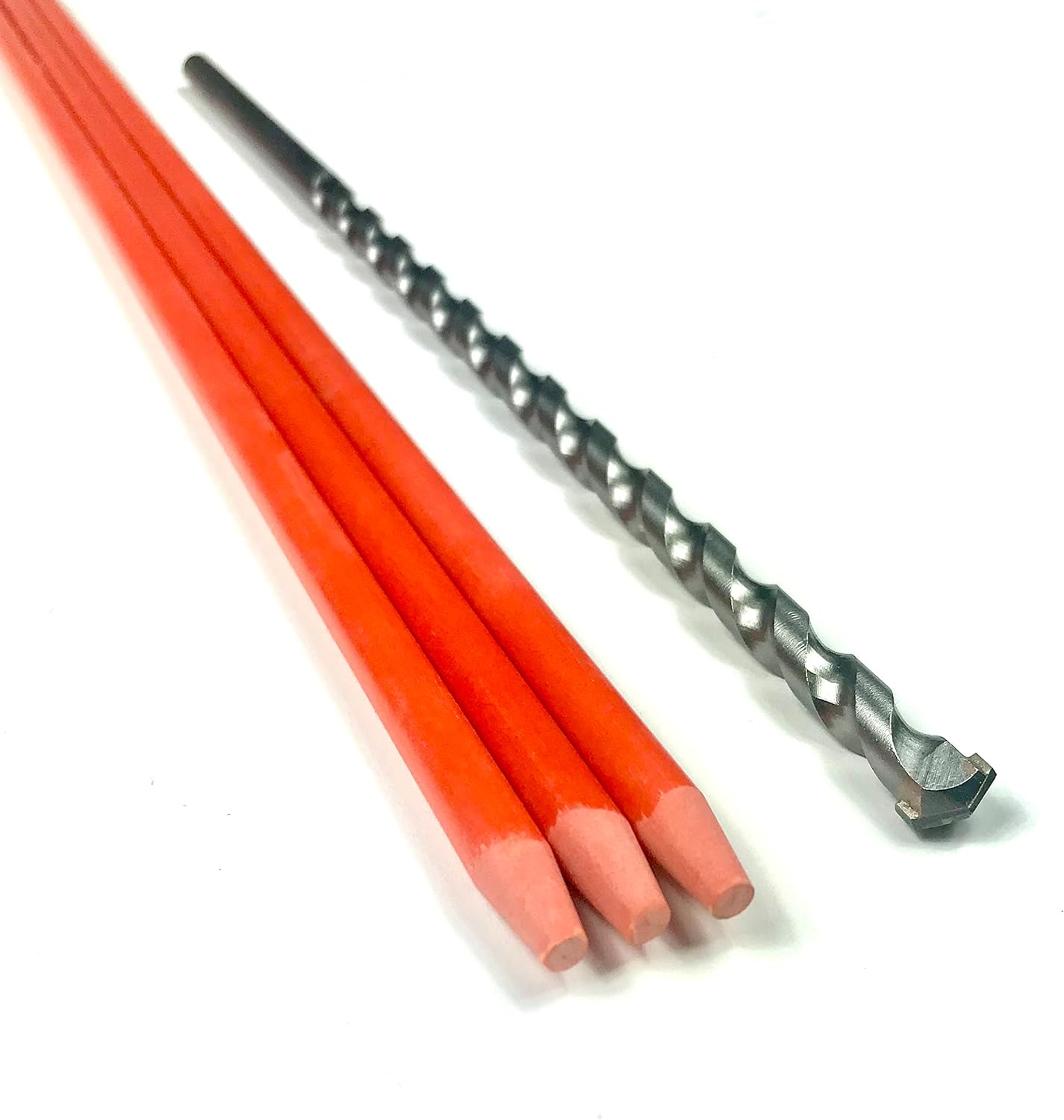 20 Pack - 72" x 5/16" Driveway Markers, Snow Stakes, Plow Stakes- Includes 12" Install Bit - Orange Reflective Fiberglass 6' (20)