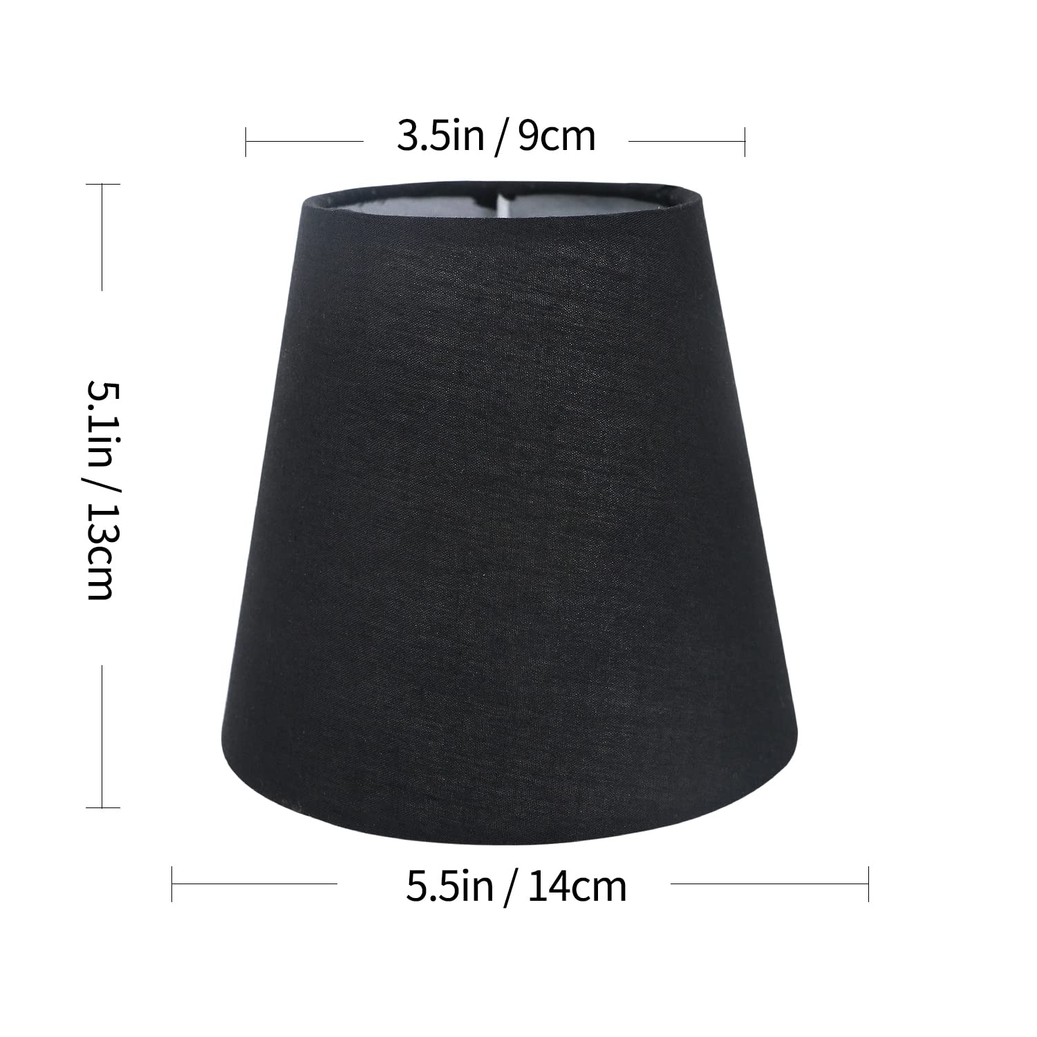 5.5" E14 Petit Abat-Jour Lustre Candal en Tissu Applique Murale Abat-jour de Table,Noir