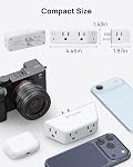 TROND Multi Plug Outlet Extender with Surge Protector, 3 Way Angled Wall Adapter with 4 Outlets, Electrical Wall Splitter, Multiple Plug Expander for Home Office Dorm Room Travel Essentials, White