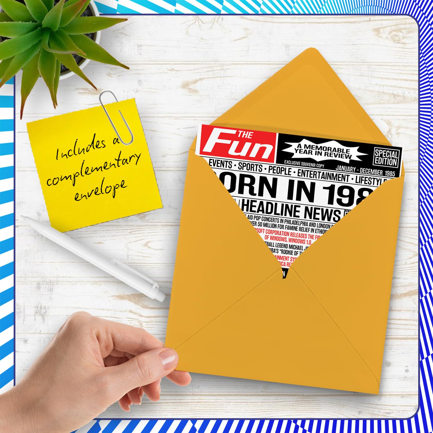 41st Birthday Cards for Men Women - Born In 1985 Newspaper - Happy 41 Birthday Card for Brother Sister Friends Vintage Retro Back In 1985, 145mm Bday Greeting Cards — view 5