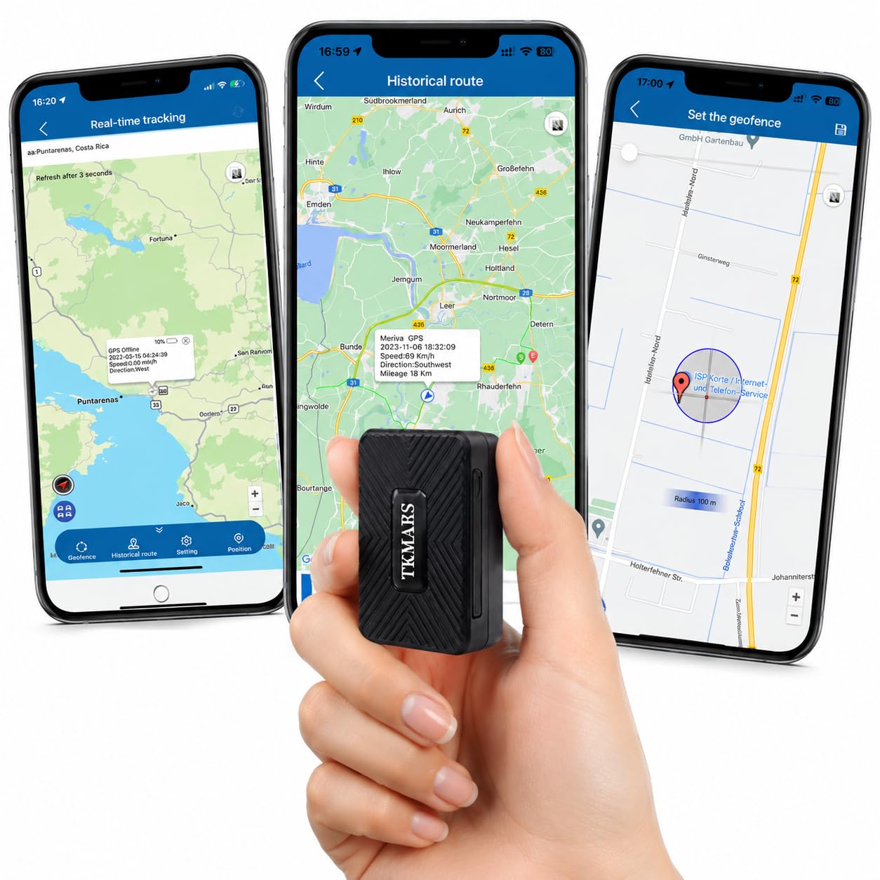 TKMARS Mini Traceur GPS pour Voiture Moto Vélo Enfant Chien TK913 2G