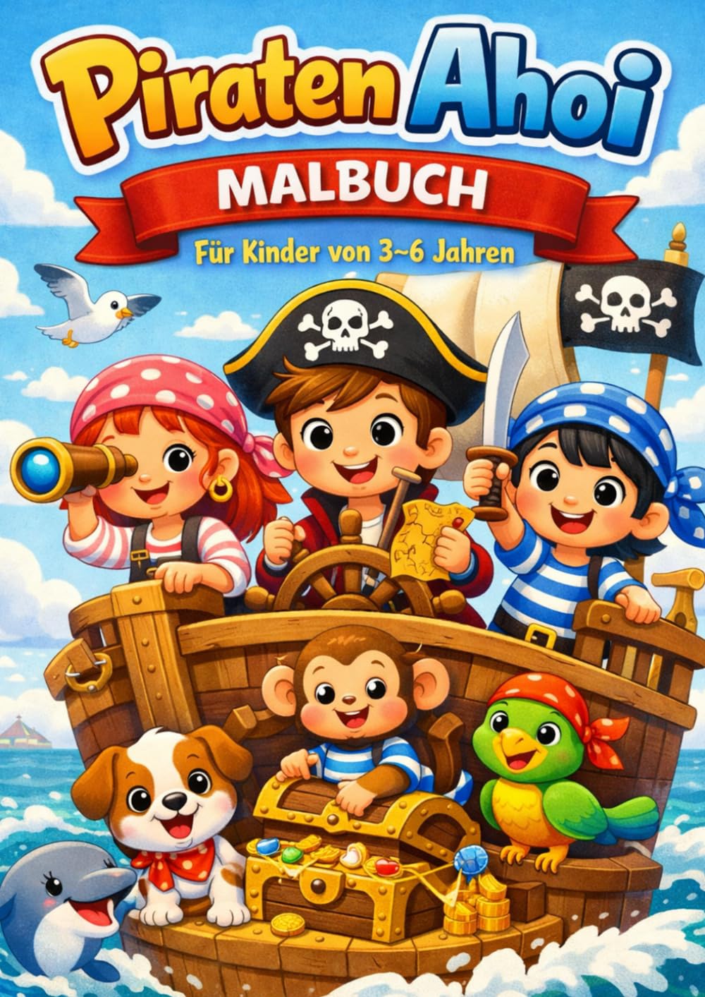 Piraten Ahoi: Das große Piraten-Malbuch für Kinder (Abenteuer zum Ausmalen)