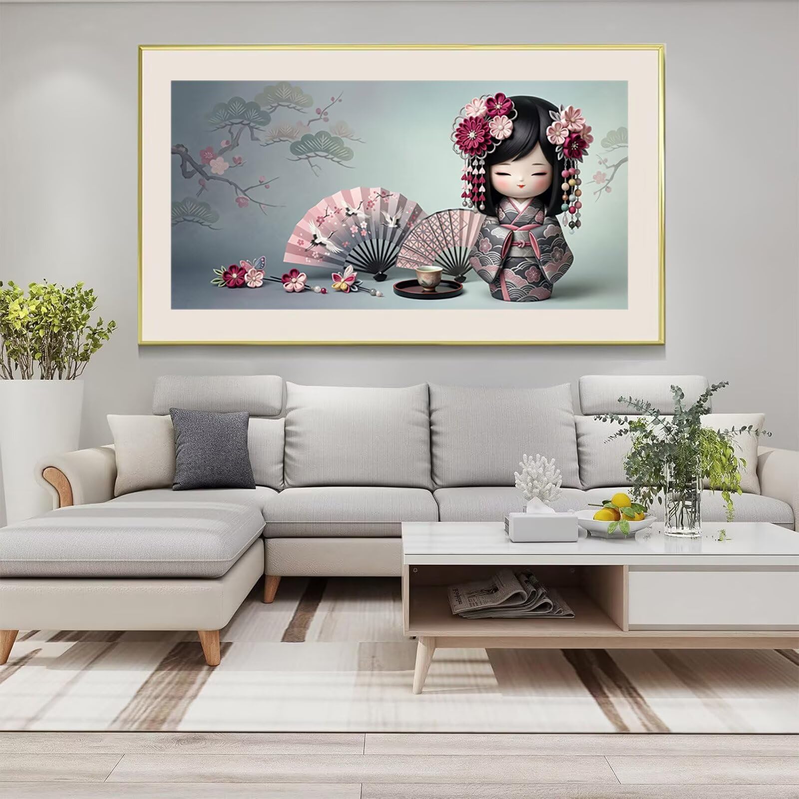 Diamond Painting Japan Diamond Painting Erwachsene Groß XXL Sängerin, 5D Full Eckige Steine Drill Diamanten Malen Nach Zahlen, DIY Set Kreativ Set für Erwachsene Home Decor Wanddeko 100x200cm, Cod-958