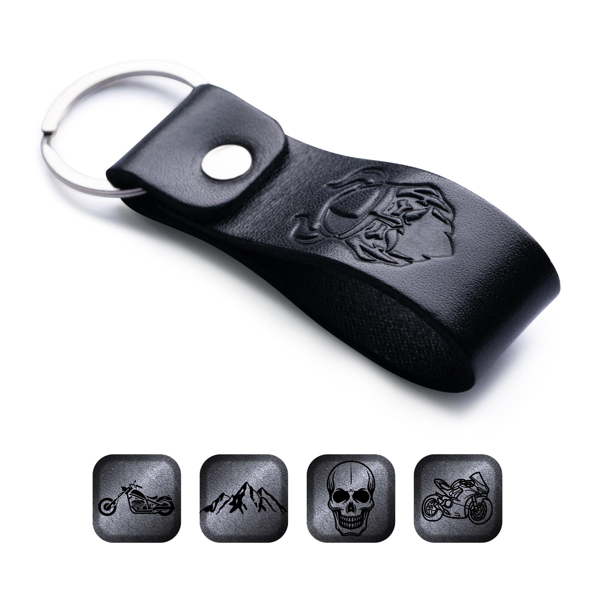 MAGOR Leather Keychain Favorite for Men, Keyring Gift for Women & Men, Birthday & Anniversary, Full Grain Leather (Viking)