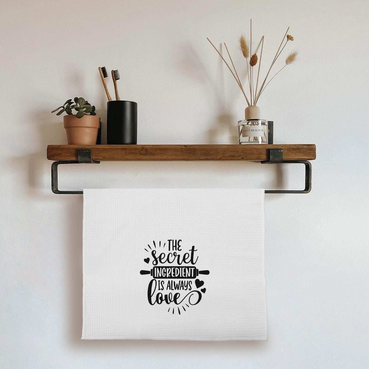 Love Kitchen Towels, The Secret Ingredient is Always Love Decorative Hand Dish Towels, Kitchen Towel Gifts for Mom Grandma Wife, 16x24 Inch - Image 2