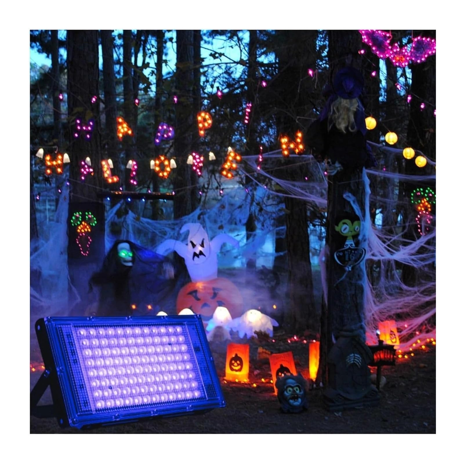 Resina Fotosensible Solidificada 4 Uds 50W/100W luz negra UV LED luz negra IP65 impermeable for fiesta de Halloween resplandor DJ Disco pintura corporal luz de inundación púrpura al aire libre para re