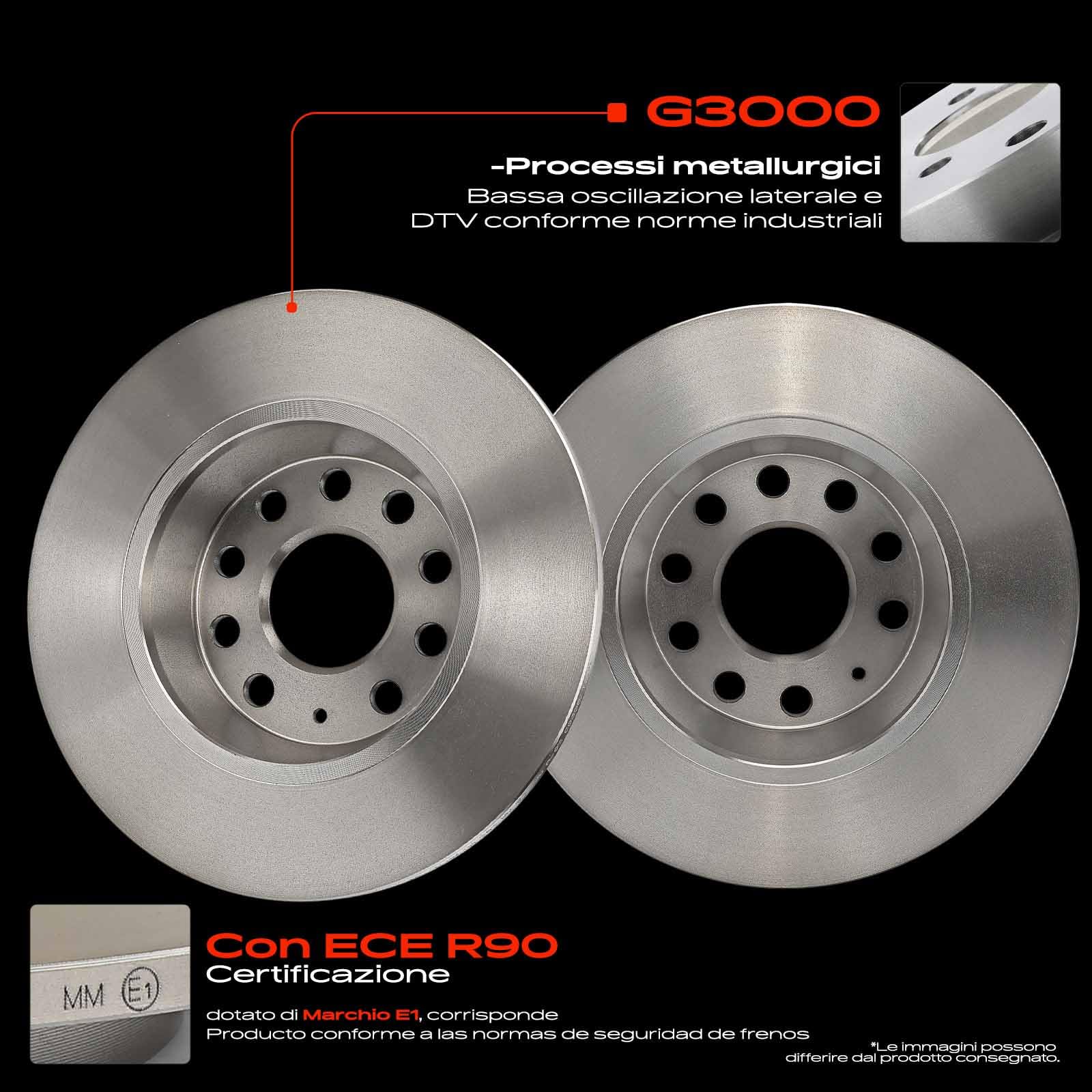 Frankberg Set freni incl. 2x Dischi Freno Ø282mm + 4x Pastiglie dei Freni Posteriore Compatibile con Golf V 1K1 Golf VI 5K1 Golf Plus 521 5M1 Golf VI Variante AJ5 Replace# 3CD615601