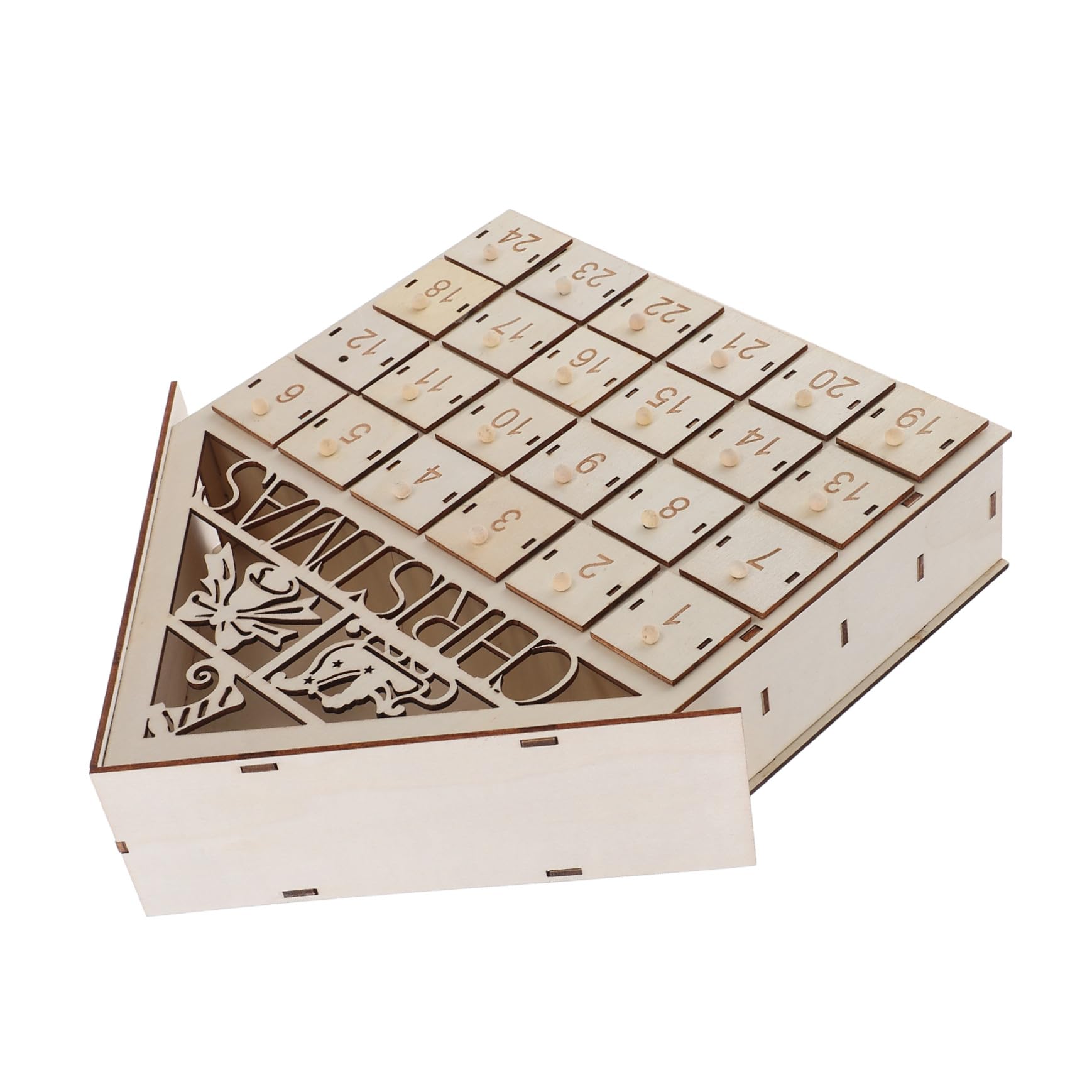 Zerodeko Calendario Avvento Natale in Legno con LED Casa Villaggio Natalizio Giorni Decorazione da Tavolo Riutilizzabile con Cassetti Te per Famiglie Countdown Luminoso per Xmas