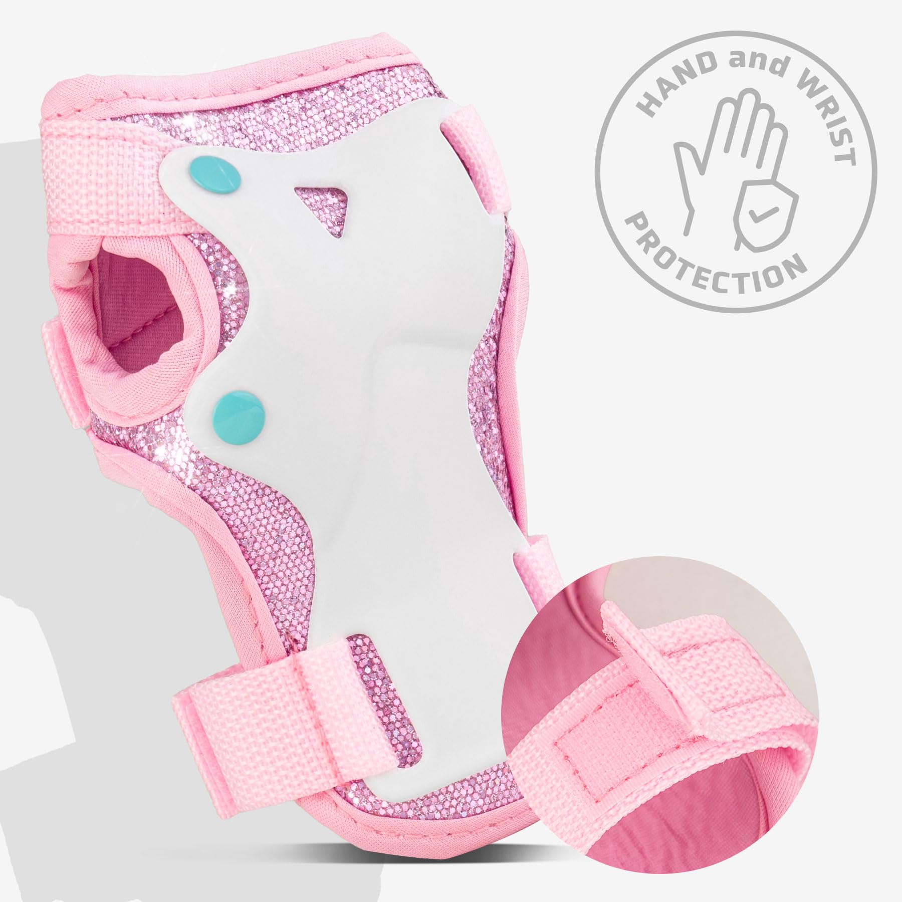 Cariboo Ballerina – Zestaw Rolki Regulowane + Ochraniacze (3-pack) Dla Dzieci, LED Kółka, Blokada Kołek, Bezpieczna Nauka, Brokatowy Design