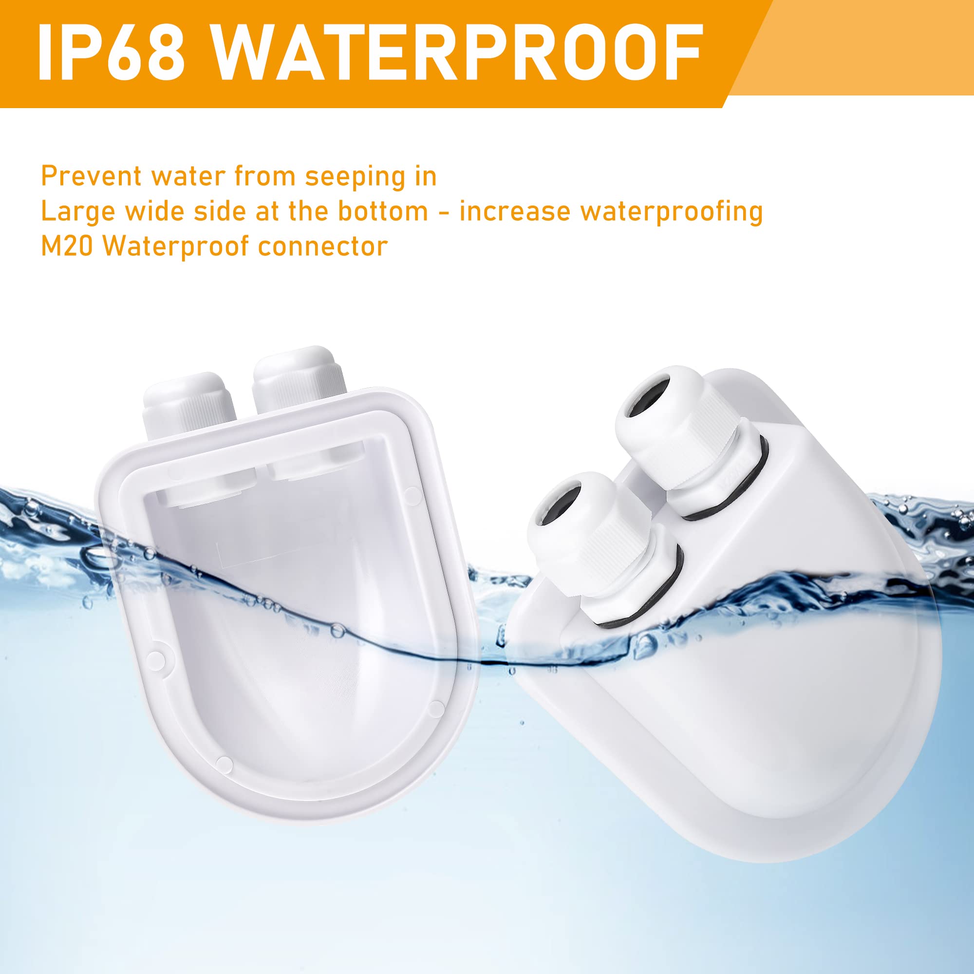 Passacavo Impermeabile Per Tetto Solare - IP68, Doppio Passante, ABS, Per Camper, Roulotte E Impianti Solari - Foto 8