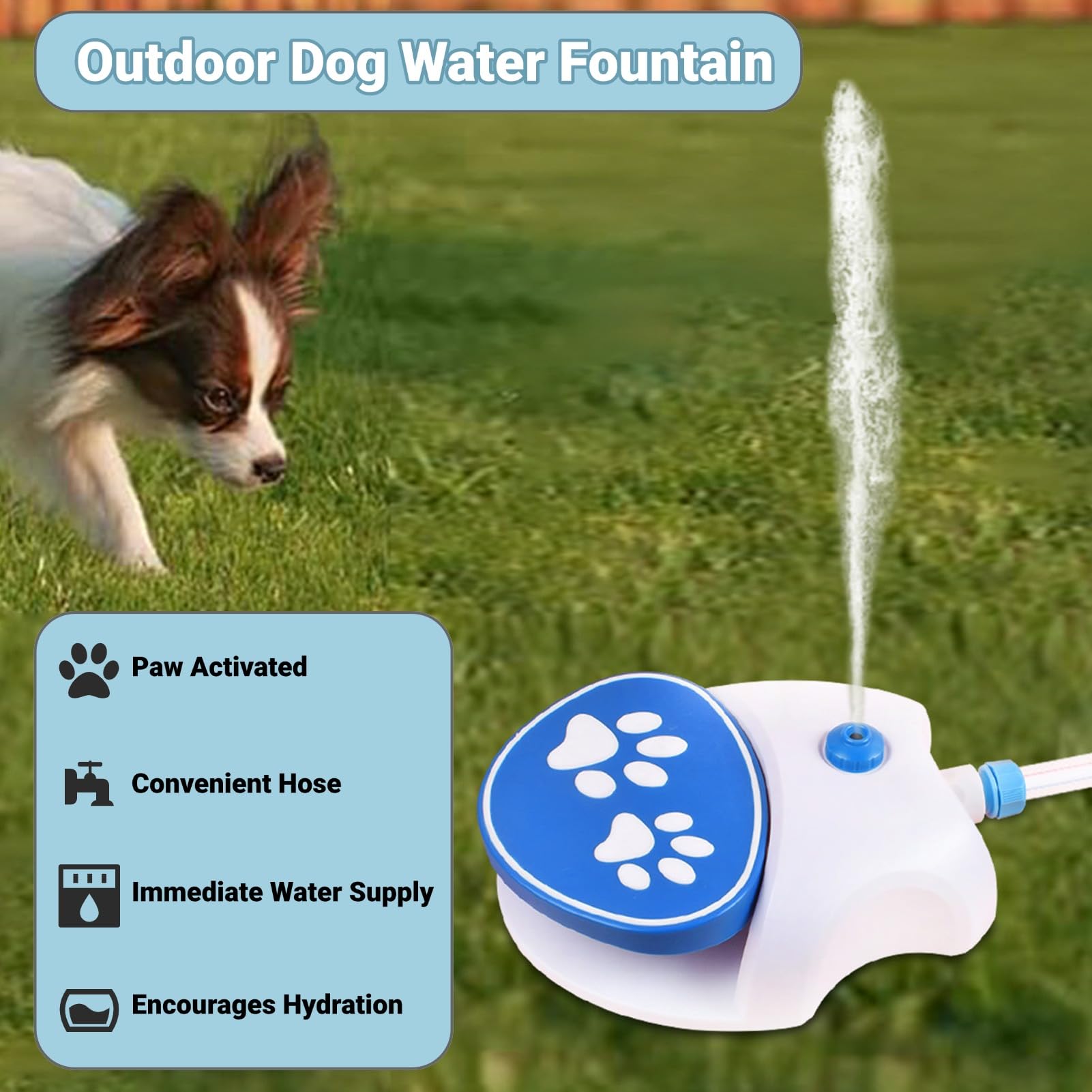 Outdoor Dog Water Fountain Step On Adjustable Dispenser with Hose Activation for Pets Automatic Outdoor Pet Waterer dog sprinkler dog water toys Fontanelle - Image 2