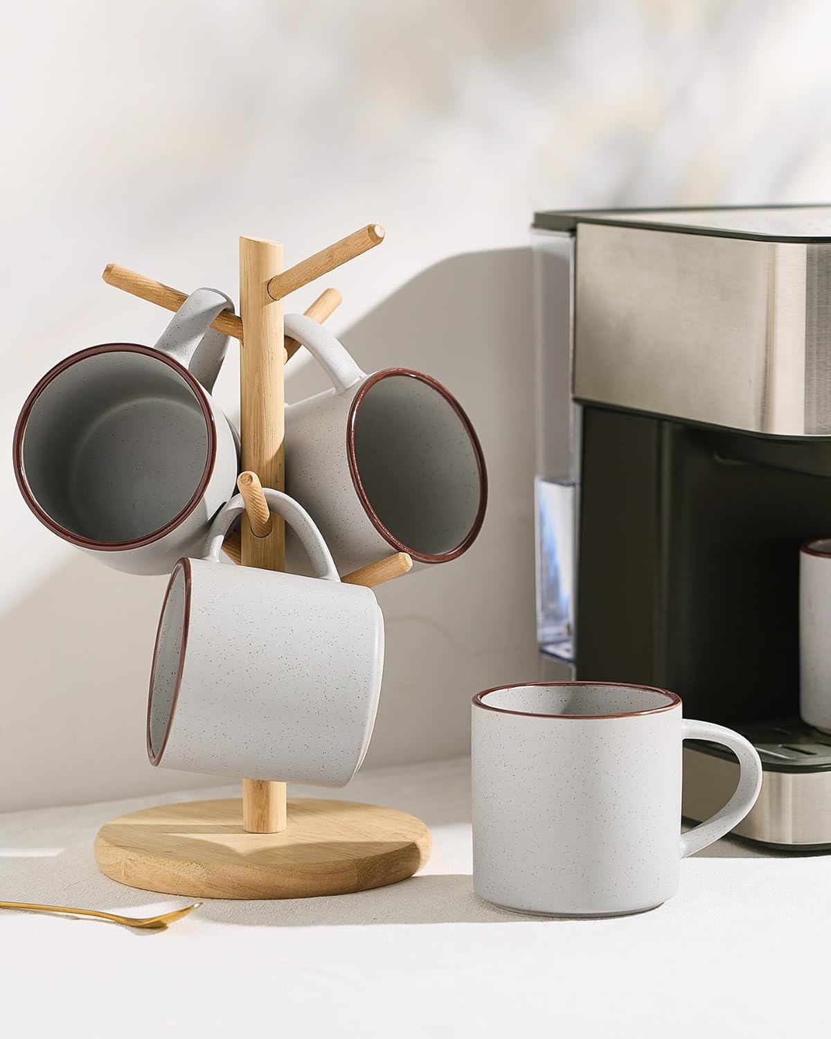 famiware Coffee Mugs Set of 4, Nebula 14oz Coffee Mugs, Ceramic Cup Set with Handle for Latte, Tea, Milk, Cappuccino, Cocoa, Multi-color