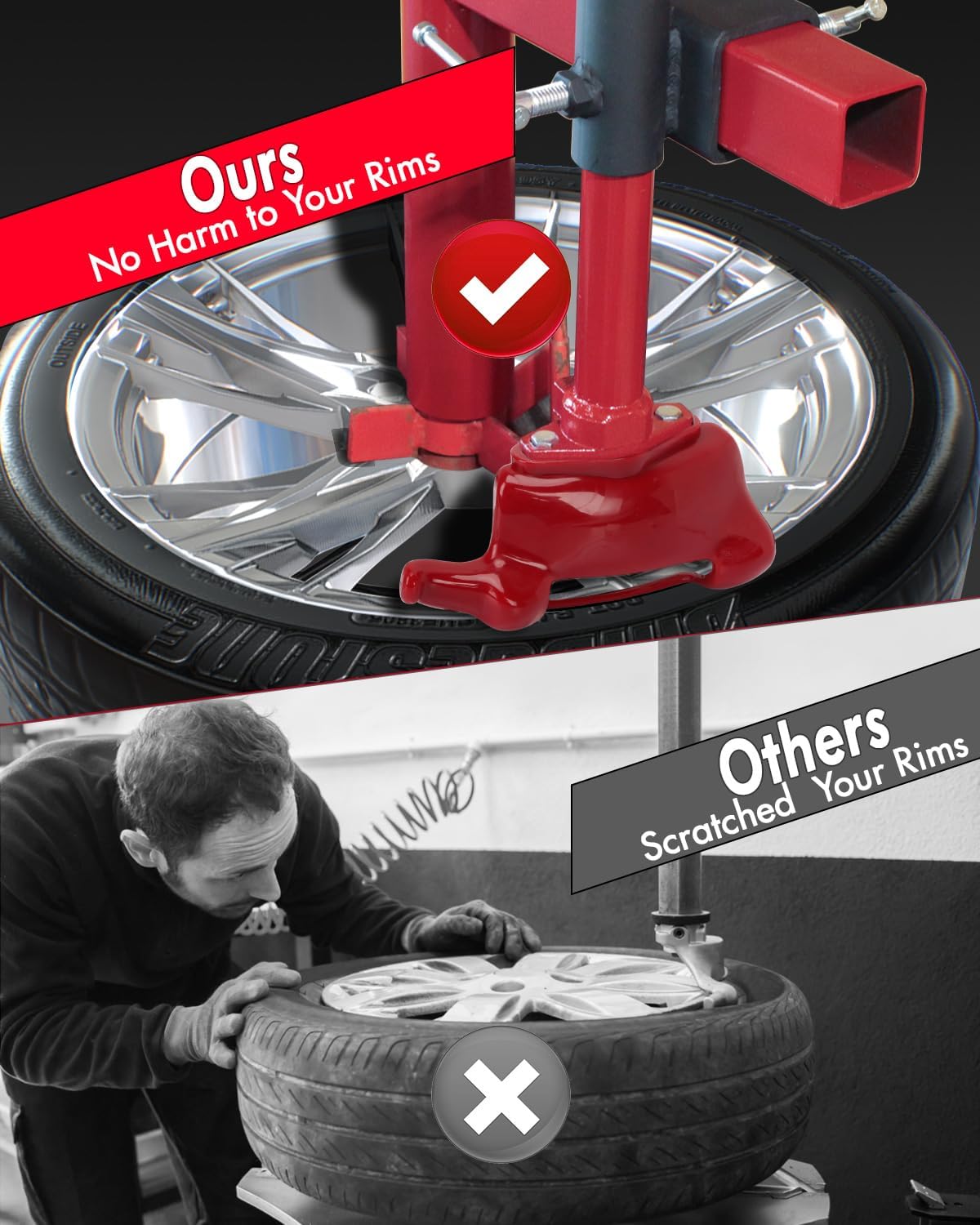 Tire Changer Duck Head, Mount Demount Duck Tool for Hunter Tire Changer, Compatible with Manual Harbor Freight Tire Changer, Strong Nylon Plastic, Red 1 Pack