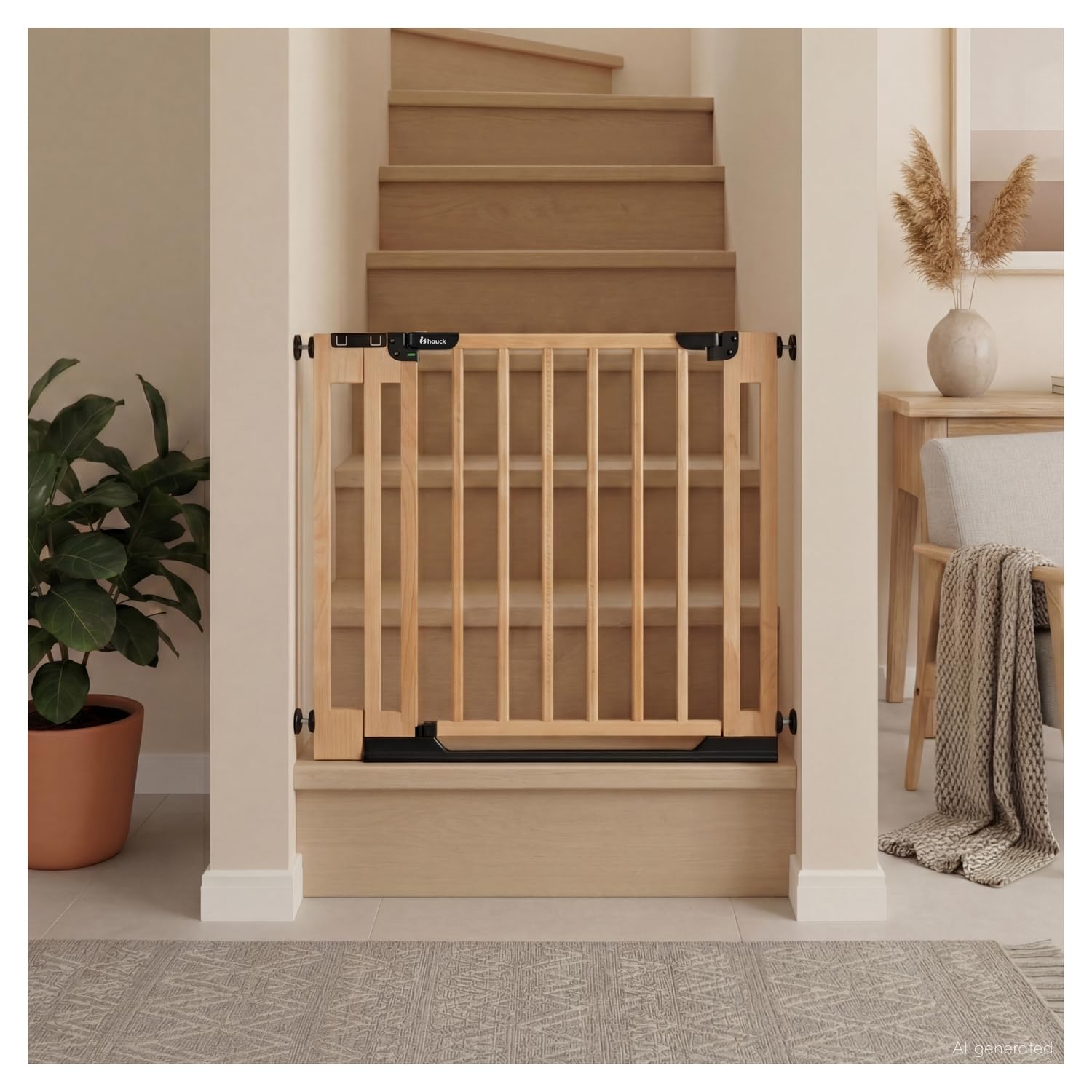 hauck Estensione da 9 cm Compatibile con Cancelletto di Sicurezza Clear Step Easyclose Eco, Legno di Faggio, Accessorio per Cancellino Bambini e Cani