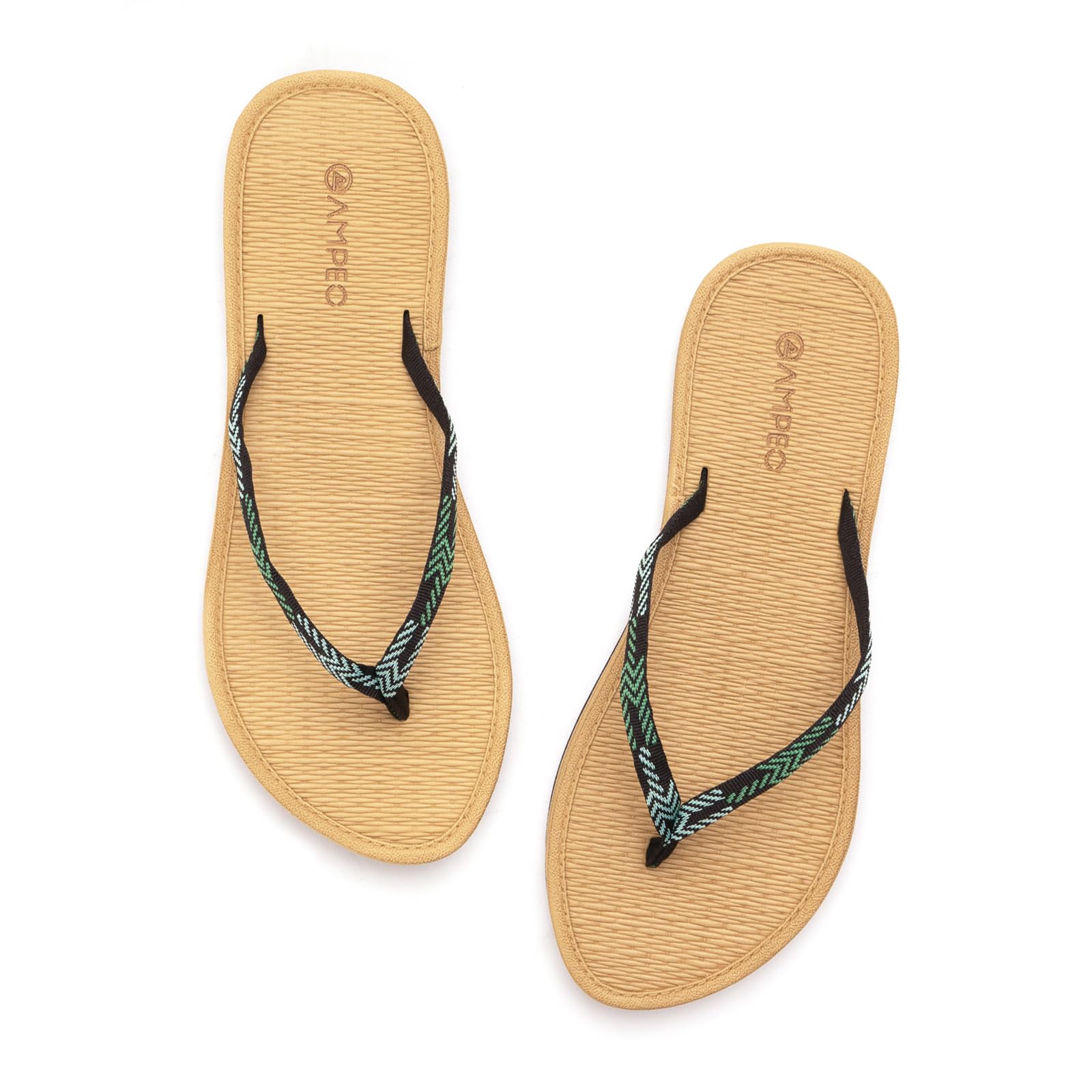 Ampeo Women's Flip Flops - Fashion Thin Strap with Cooling Texture Sole,Designed for Narrow/Medium Feet | Walking Beach Pool Vacation Essentials |