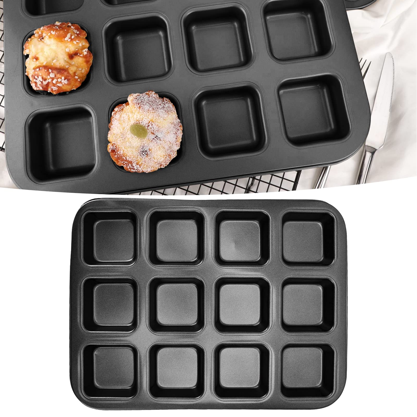 CANDeal 8 Inch Rose-Gold Vierkante Cake Pan, Non-Stick Vierkante Bakpan voor Cake Brownie Lasagne Brood Koekje, Heavy Duty, One Piece Design & Deep Wall