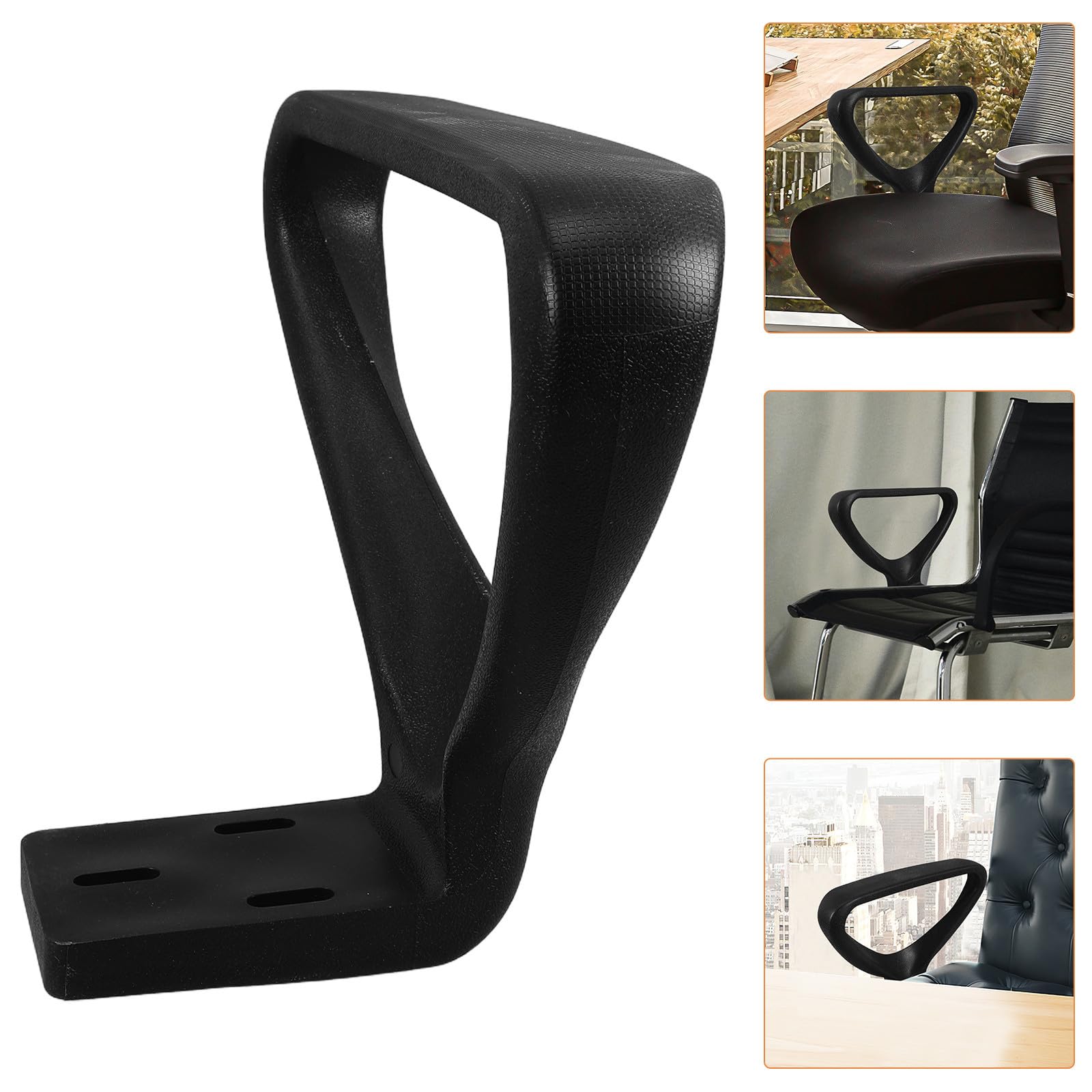 Hemobllo Reposabrazos para Silla de Oficina Negro, 2 Piezas, Diseño Ergonómico y Fácil Instalación, Accesorio Resistente de Plástico para Muebles de Escritorio