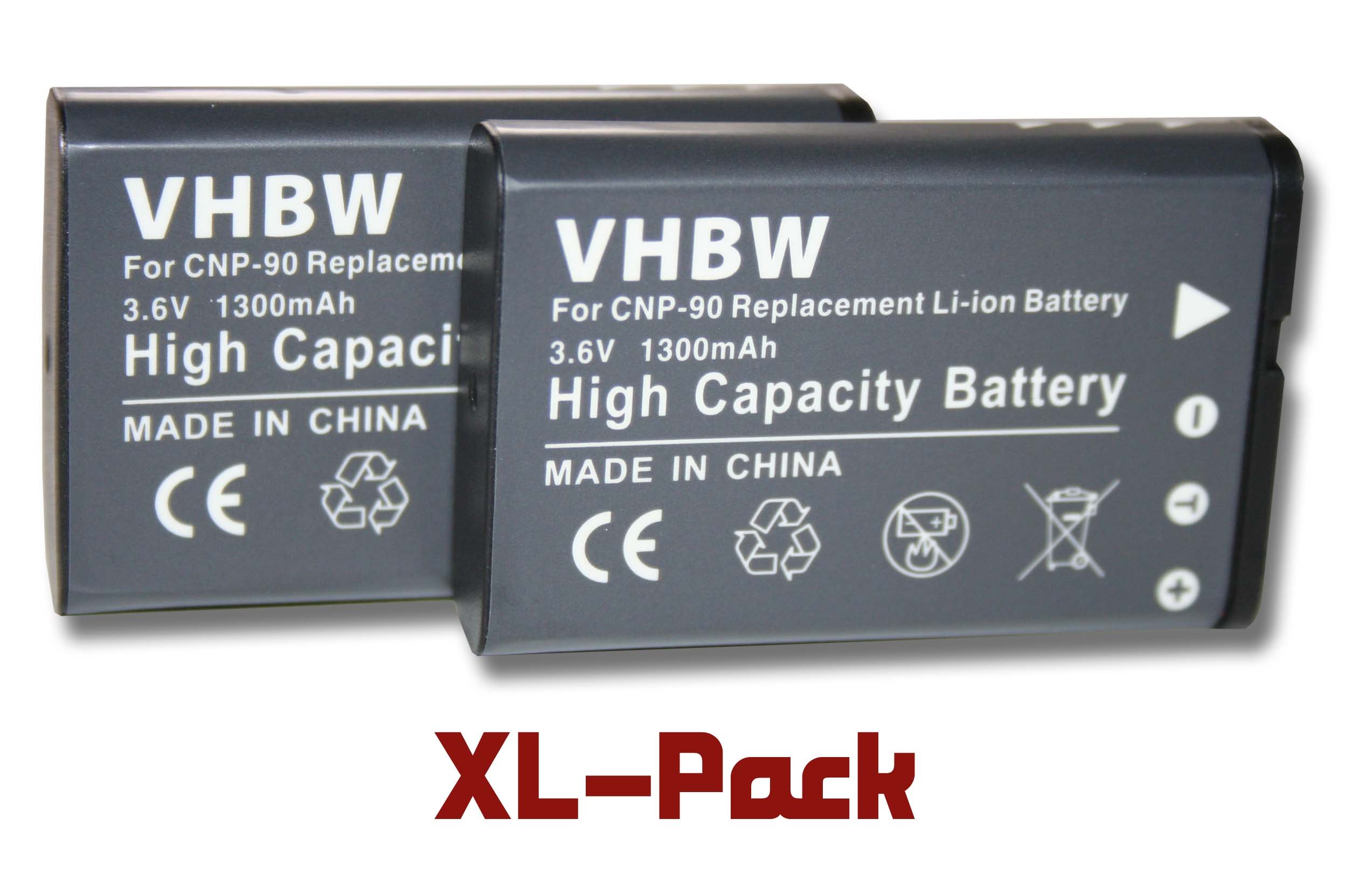 Vhbw 3X Akkus Für Casio Exilim EX Kameras (H10, H20G, FH100, H15) – 1300 MAh, 3,6V, Li-Ion, Ersetzt NP-90