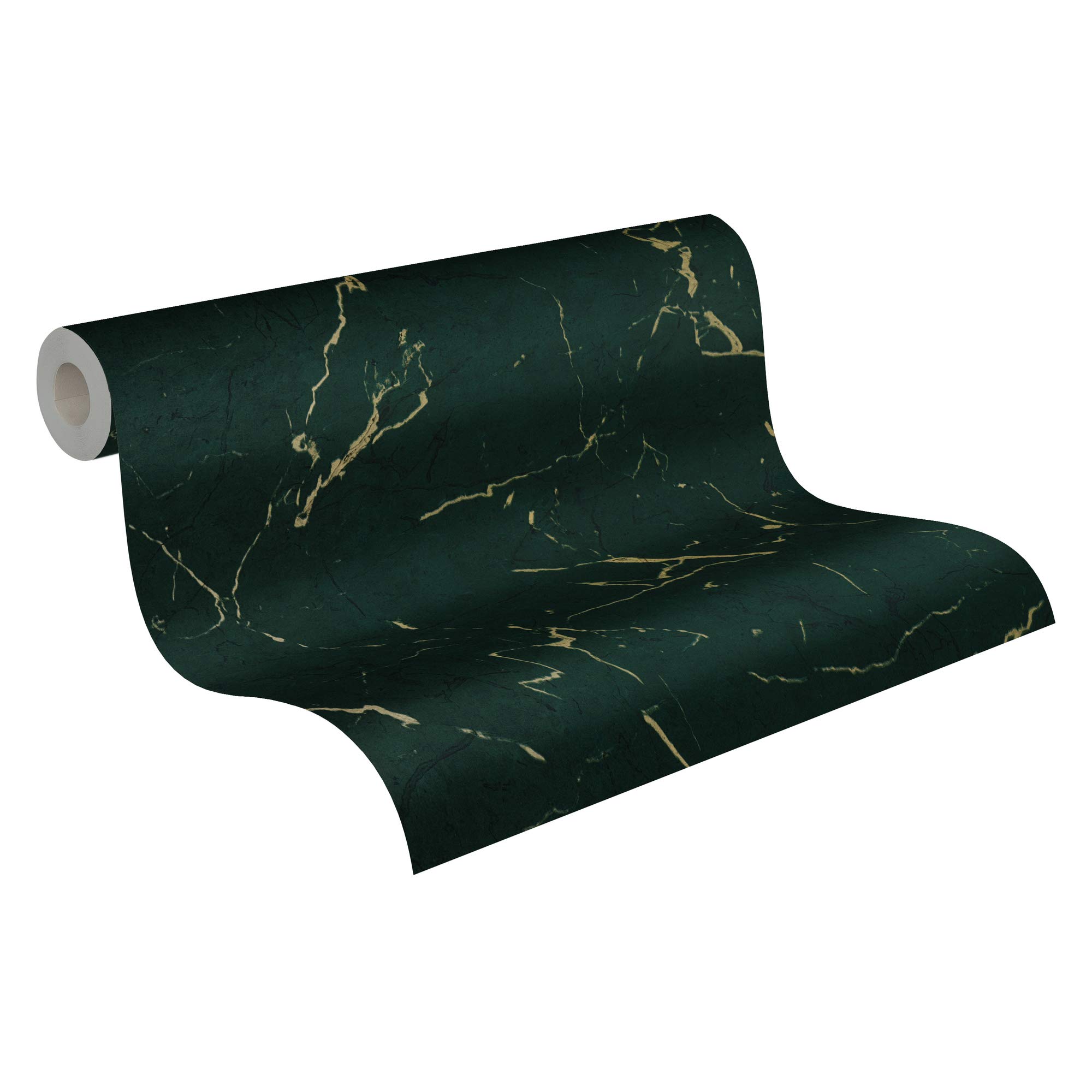 Livingwalls Marble Wallpaper Metropolitan Stories 2 A.S. Création Non-Woven 10.05 m x 0.53 m Green Metallic Made in Germany 378555 37855-5