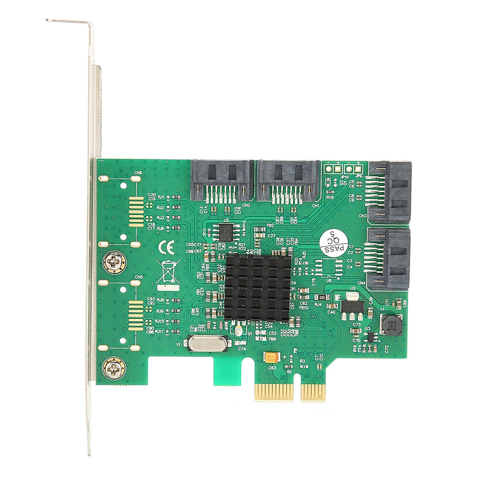 Festplatten-Erweiterungskarte PCIE SATA III 88SE9215 Zubehör für tragbare Computer 6 Gbit/s 2.0-Kanal-Adapterkarte 4 Ports unterstützt RAID-Funktion für Desktop-Computer PC Metall