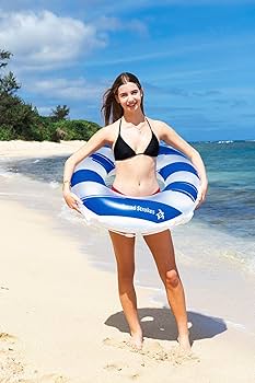 Amazon | イガラシ 90cm浮き輪 ボーダーウキワ ロープ付き RLD