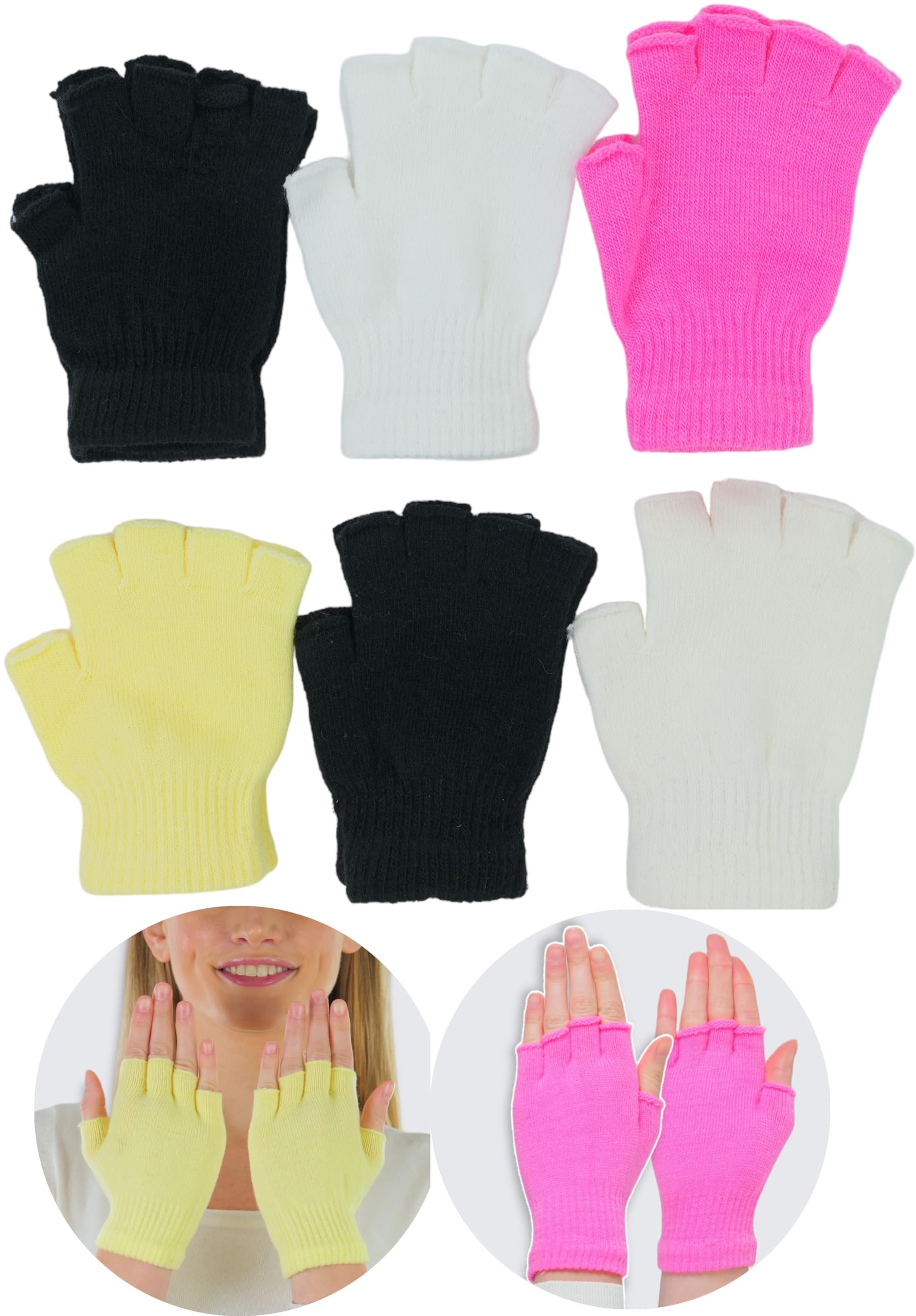 ToBeInStyle Kids Pack of 6 Warm Winter Gloves