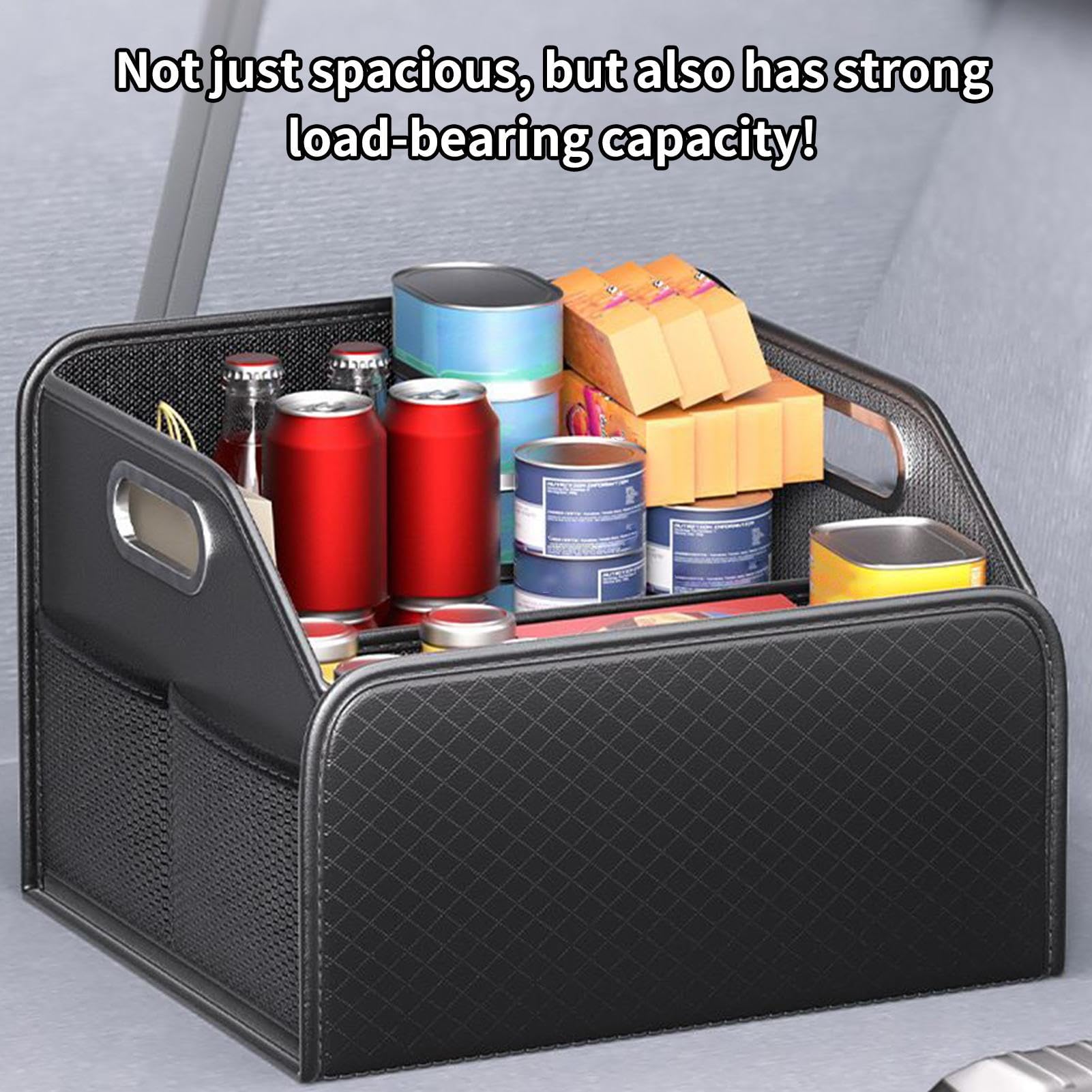 Generisch Organizer per bagagliaio per auto, pieghevole, con più scomparti, organizer per auto, in pelle, per camion, SUV, berlina, per abitacolo, attrezzi, alimenti, viaggi