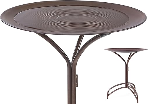 Good Directions 20" Diameter Antique Rust Birdbath, Rust Finish Basin, Durable Base, Bird Bath