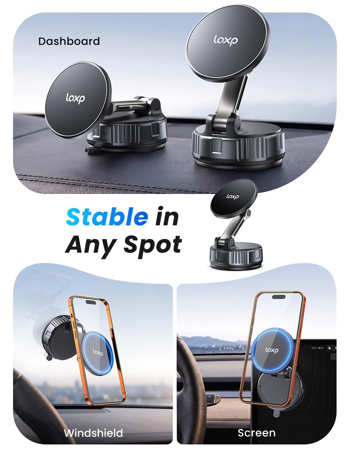 LOXP Supporto per auto MagSafe, supporto per telefono per aspirapolvere per