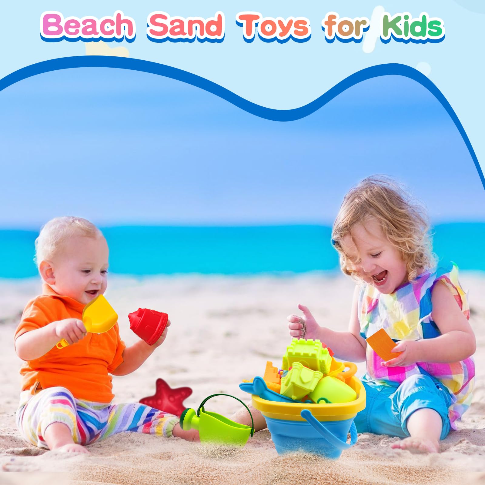 10-in-1 Strandspielzeug Set – Sandeimer, Schaufel, Rechen, Filter, Burgformen, Für Kinder