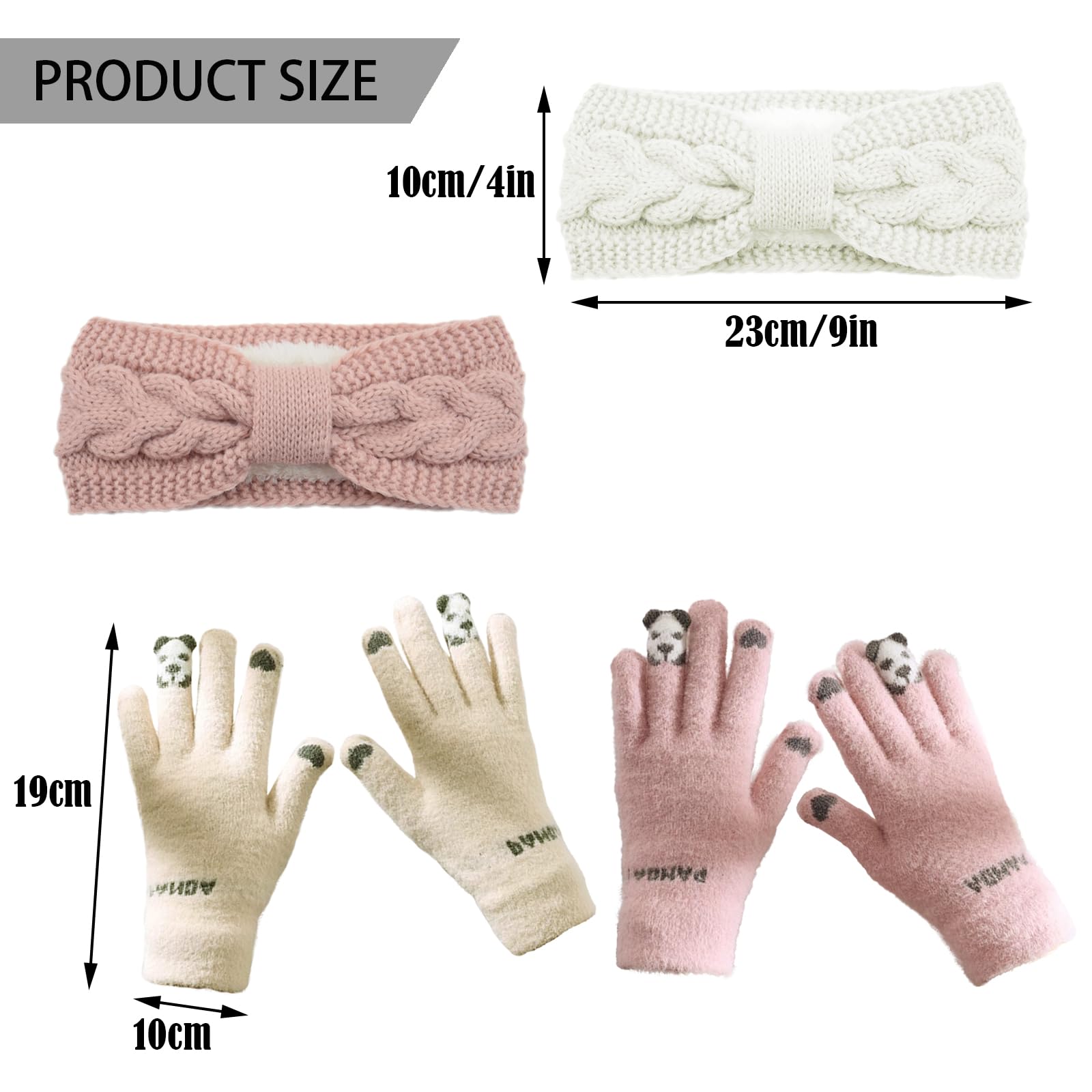 Fascia Capelli Invernale, 2 Pezzi Maglieria Paraorecchie Donna, Stampa leopardata, Cerchietto Elastico, Accessori Per Capelli Adatti a Corsa, Esercizio, Sci