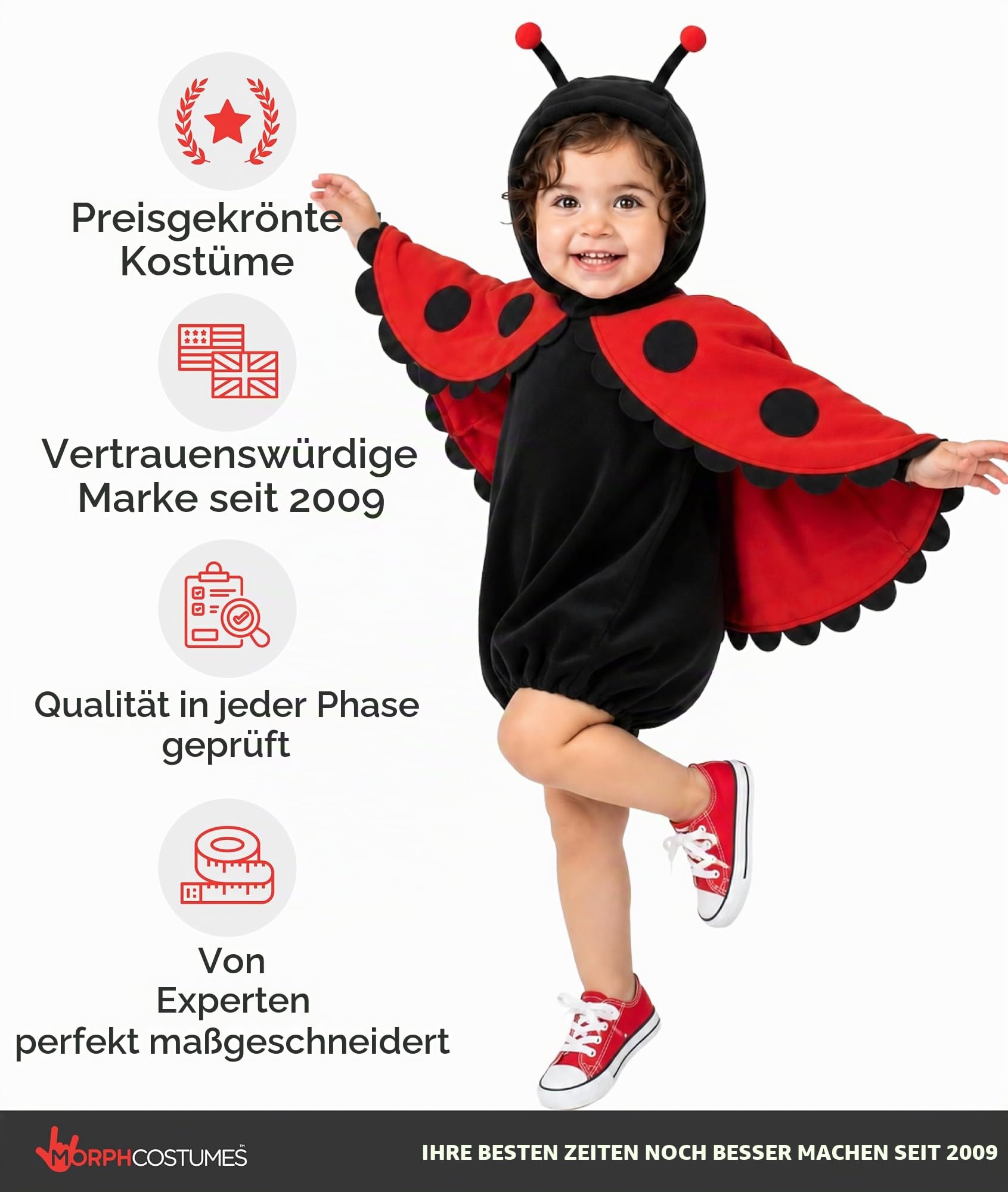 Fun Shack Marienkäfer Kostüm für Kleinkinder – Kinderkostüm für Karneval & Fasching, Größe XXL
